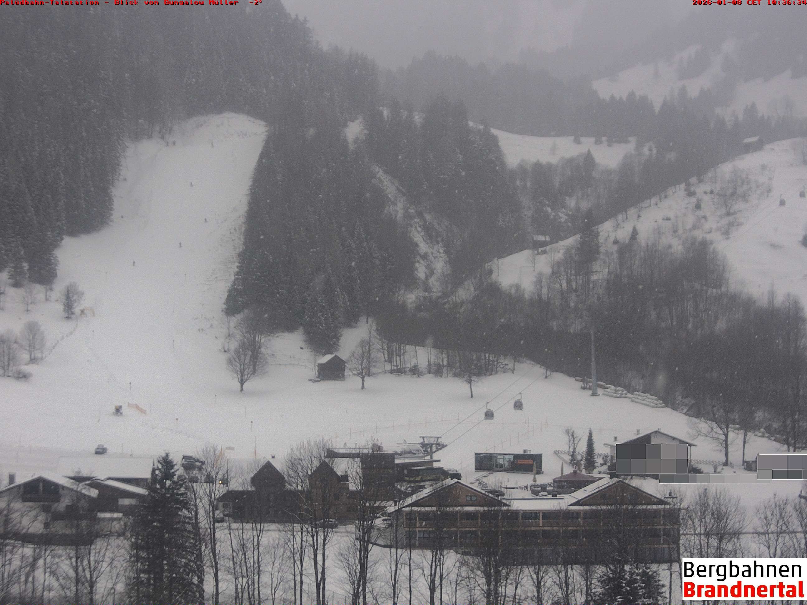 Archived image Webcam base station "Palüdbahn", Brand near Bludenz