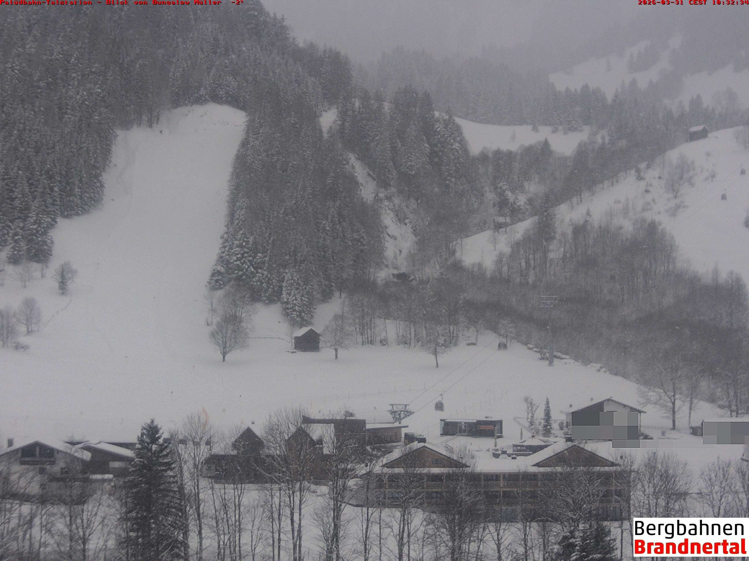 Archived image Webcam base station "Palüdbahn", Brand near Bludenz