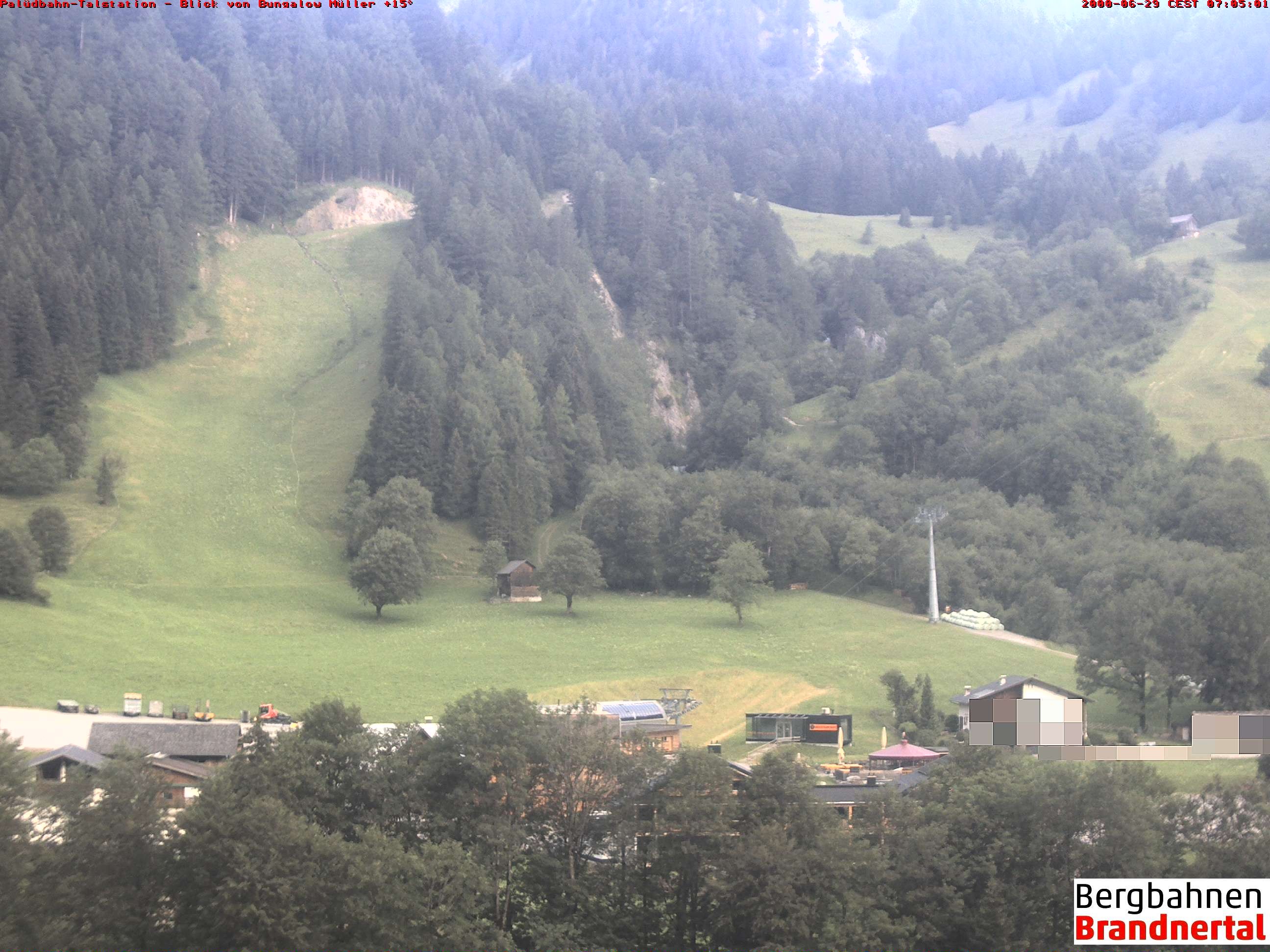Archived image Webcam base station "Palüdbahn", Brand near Bludenz