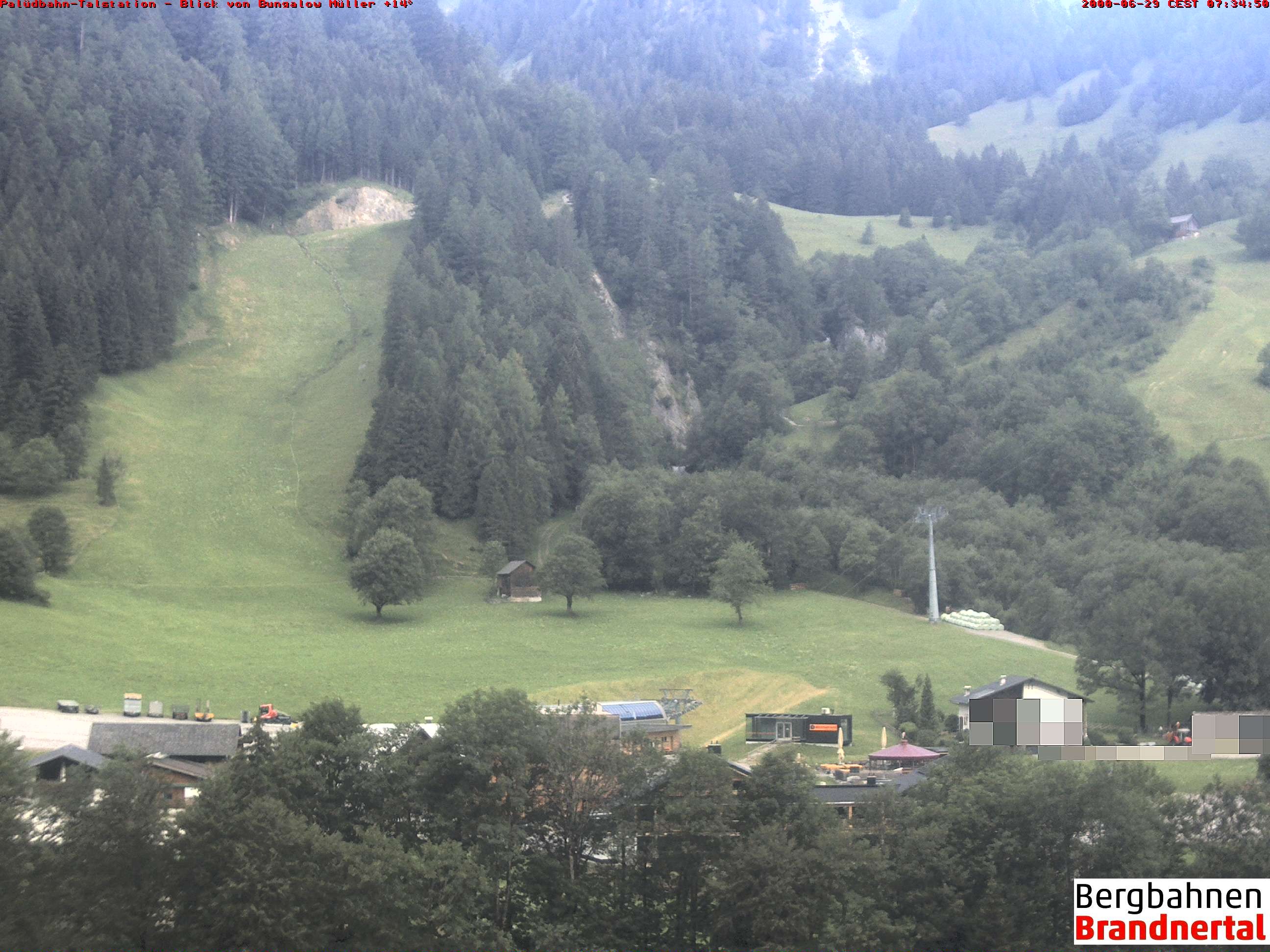 Archived image Webcam base station "Palüdbahn", Brand near Bludenz