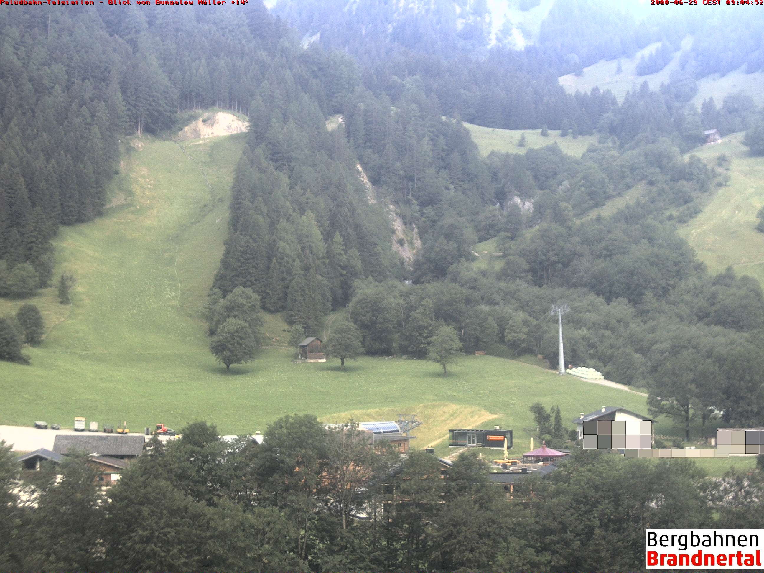 Archived image Webcam base station "Palüdbahn", Brand near Bludenz