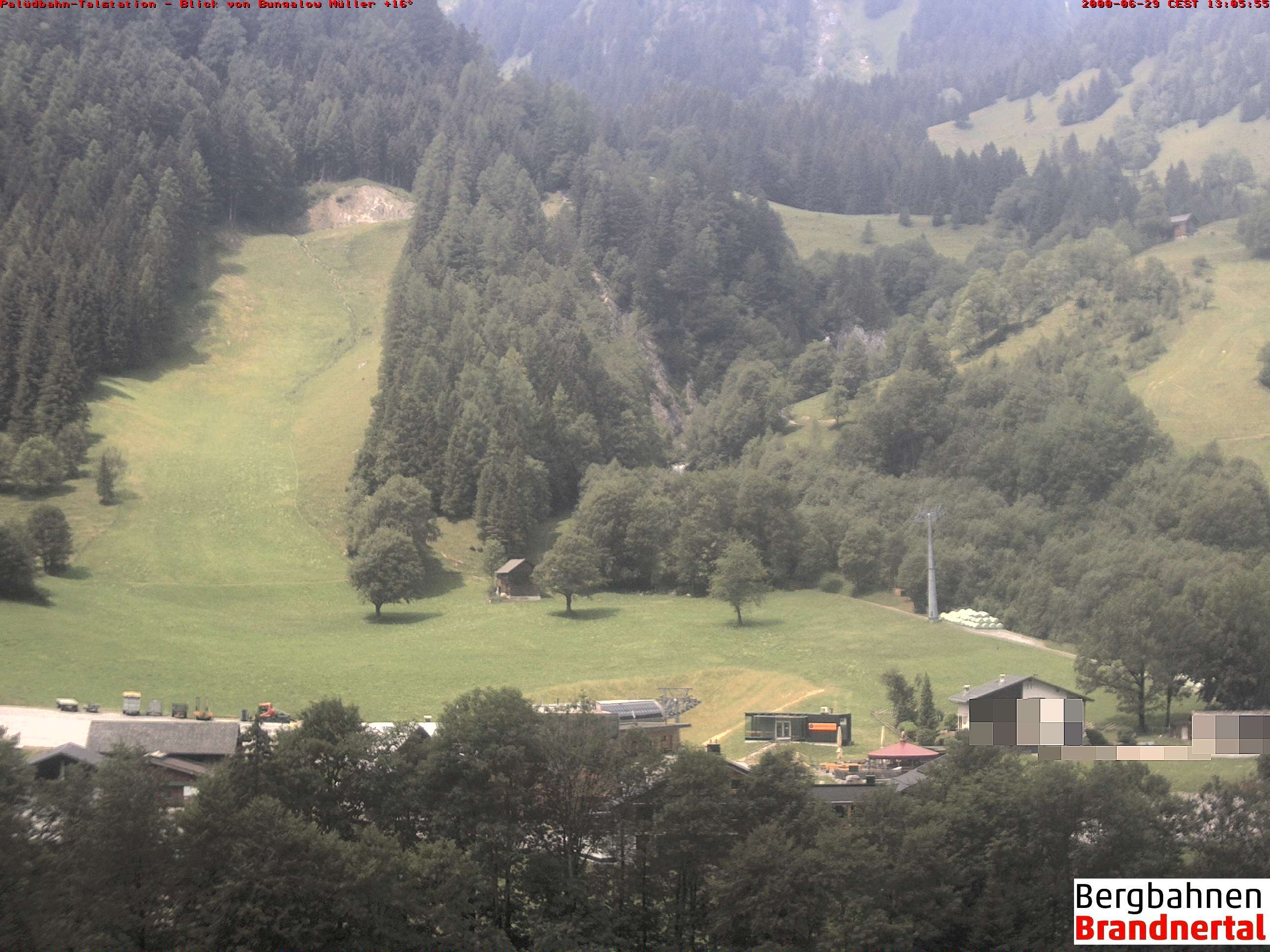 Archived image Webcam base station "Palüdbahn", Brand near Bludenz