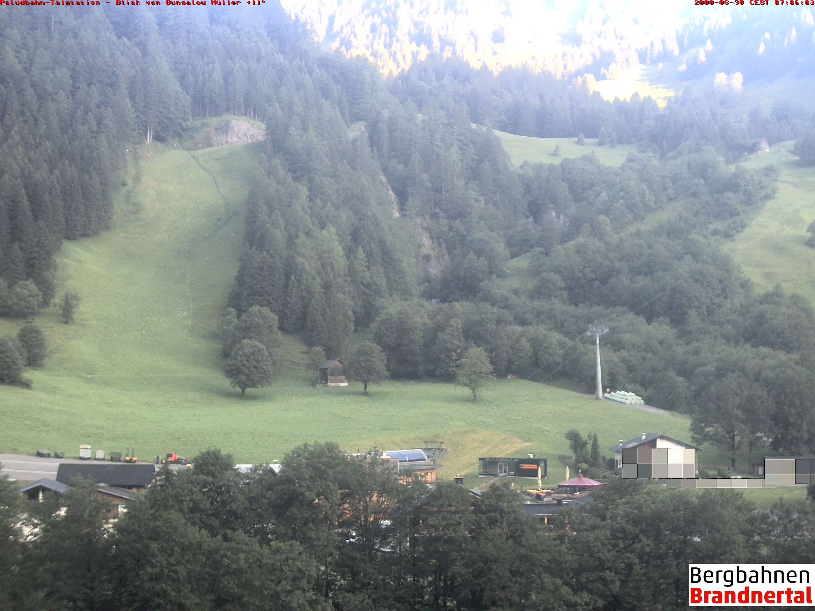 Archiv Foto Webcam Talstation Palüdbahn, Brand bei Bludenz