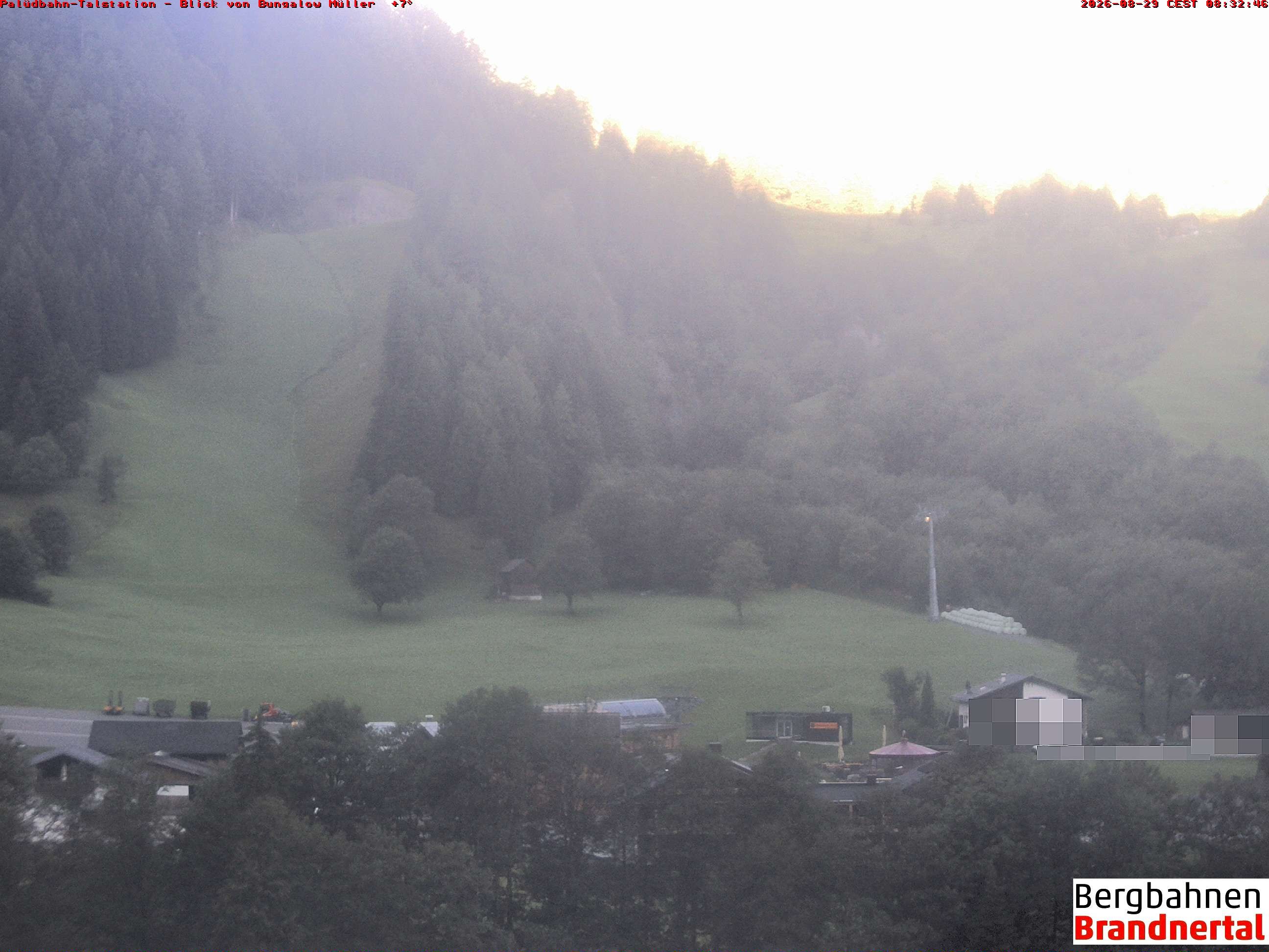 Archived image Webcam base station "Palüdbahn", Brand near Bludenz