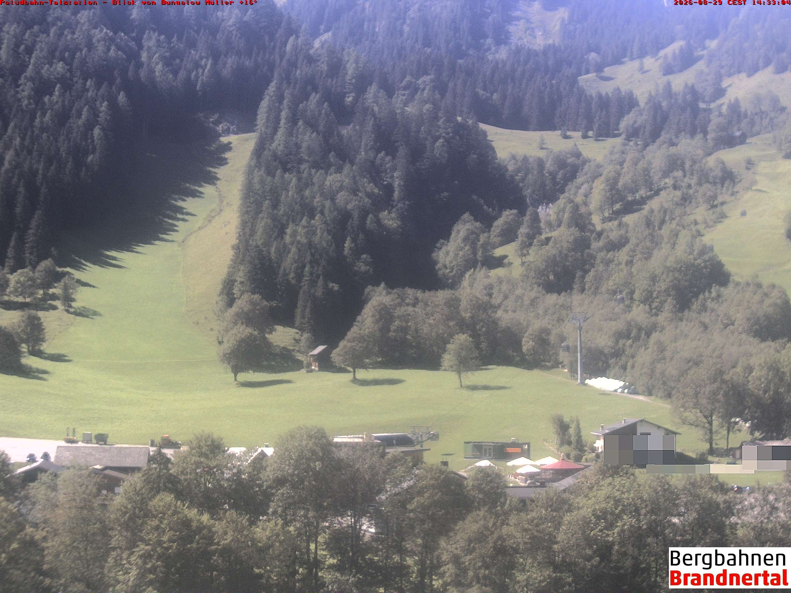 Archived image Webcam base station "Palüdbahn", Brand near Bludenz