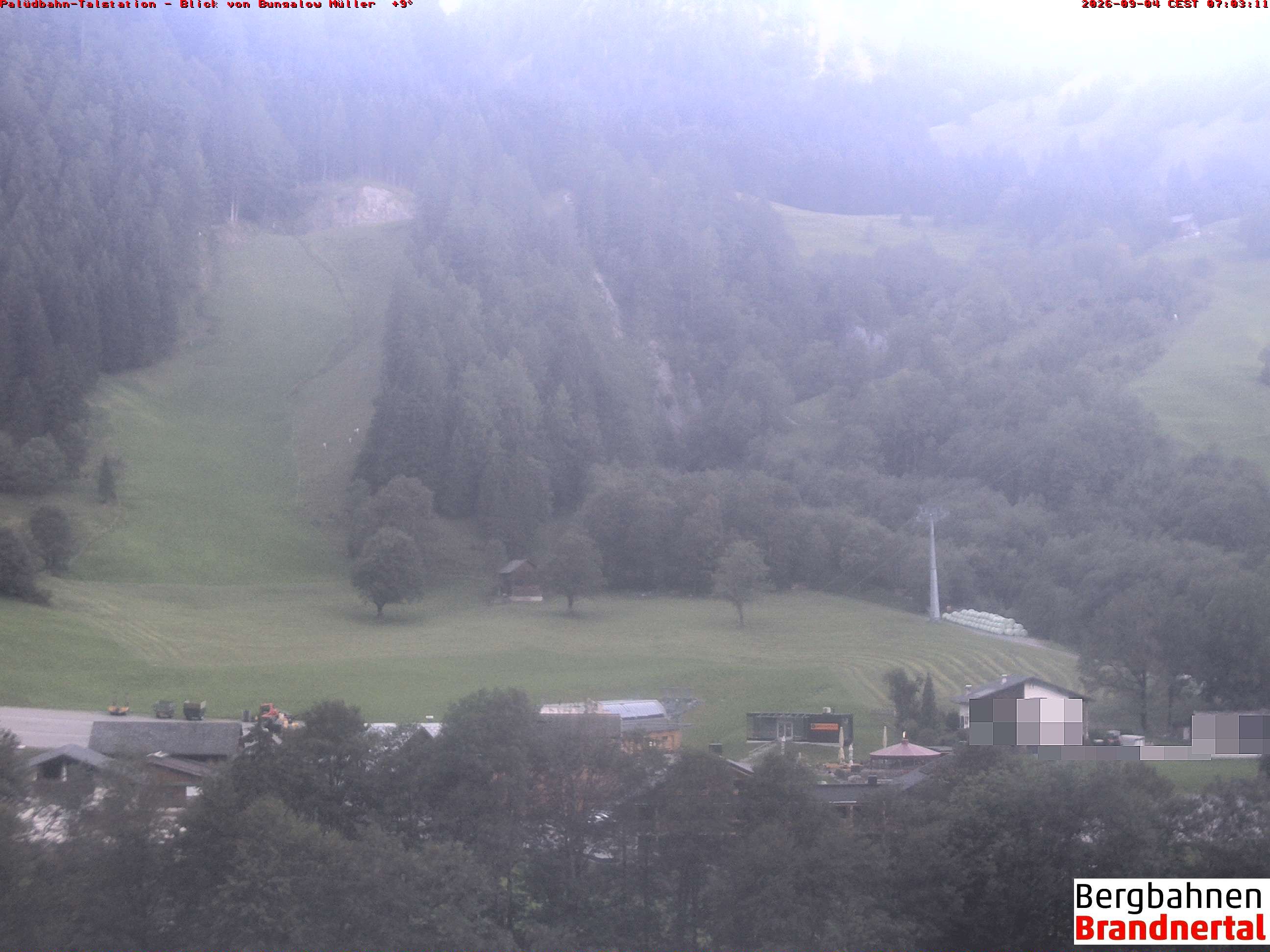 Archived image Webcam base station "Palüdbahn", Brand near Bludenz