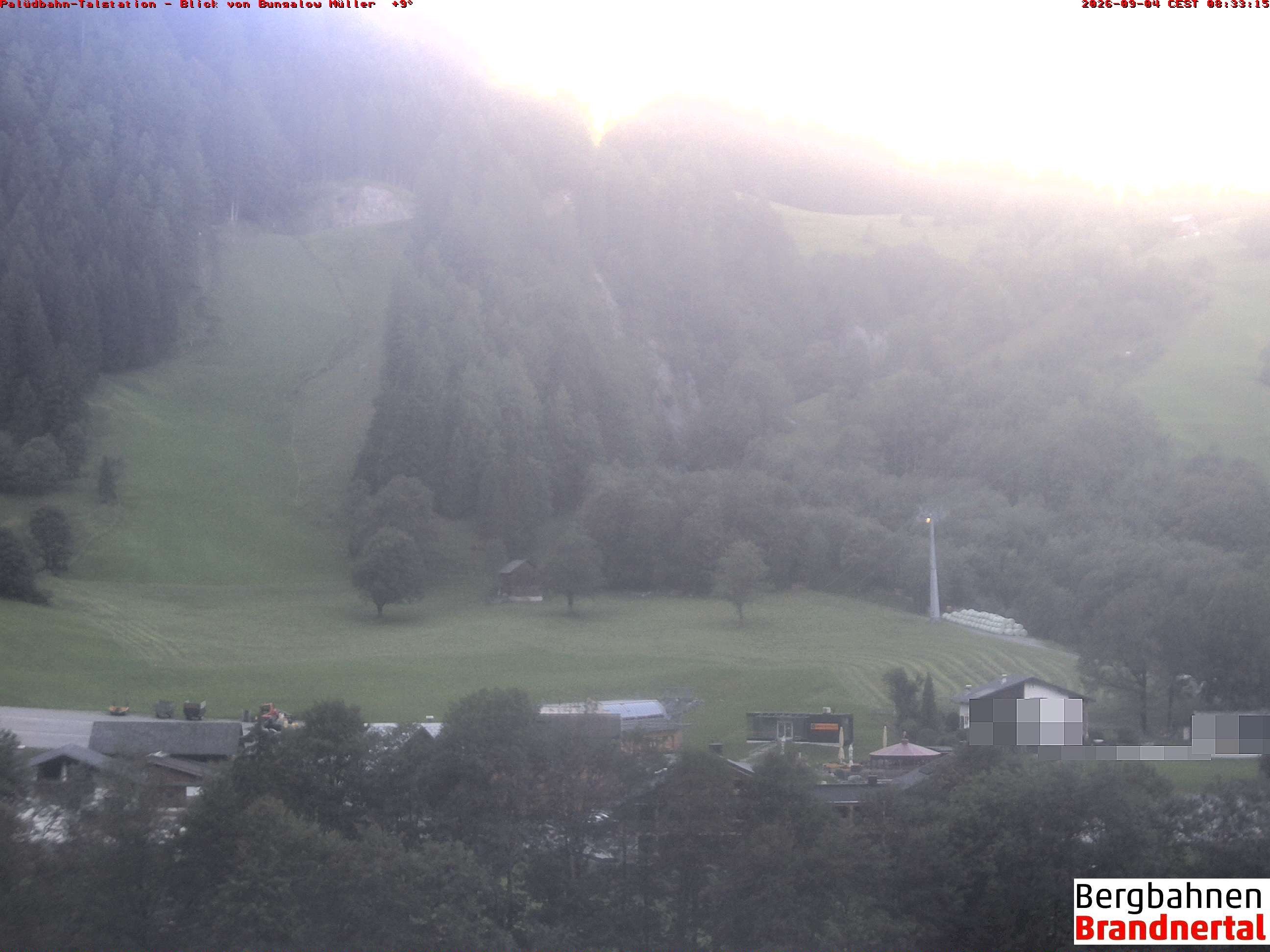 Archived image Webcam base station "Palüdbahn", Brand near Bludenz