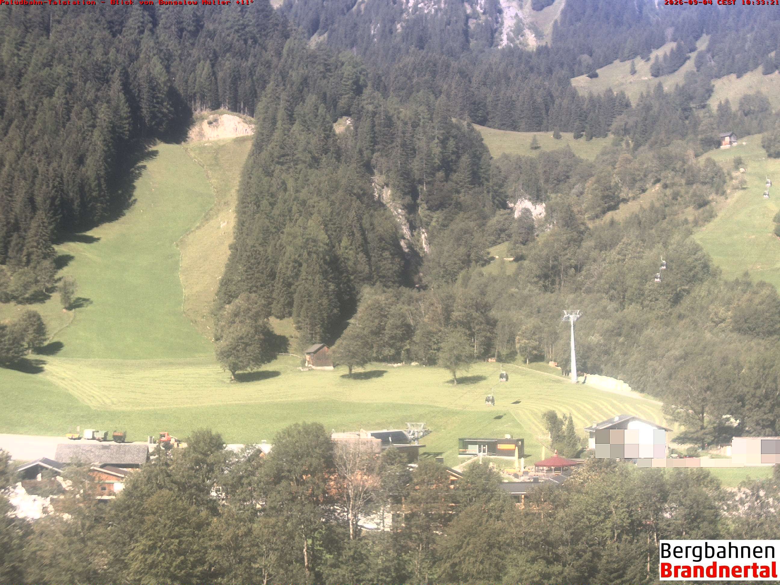 Archived image Webcam base station "Palüdbahn", Brand near Bludenz