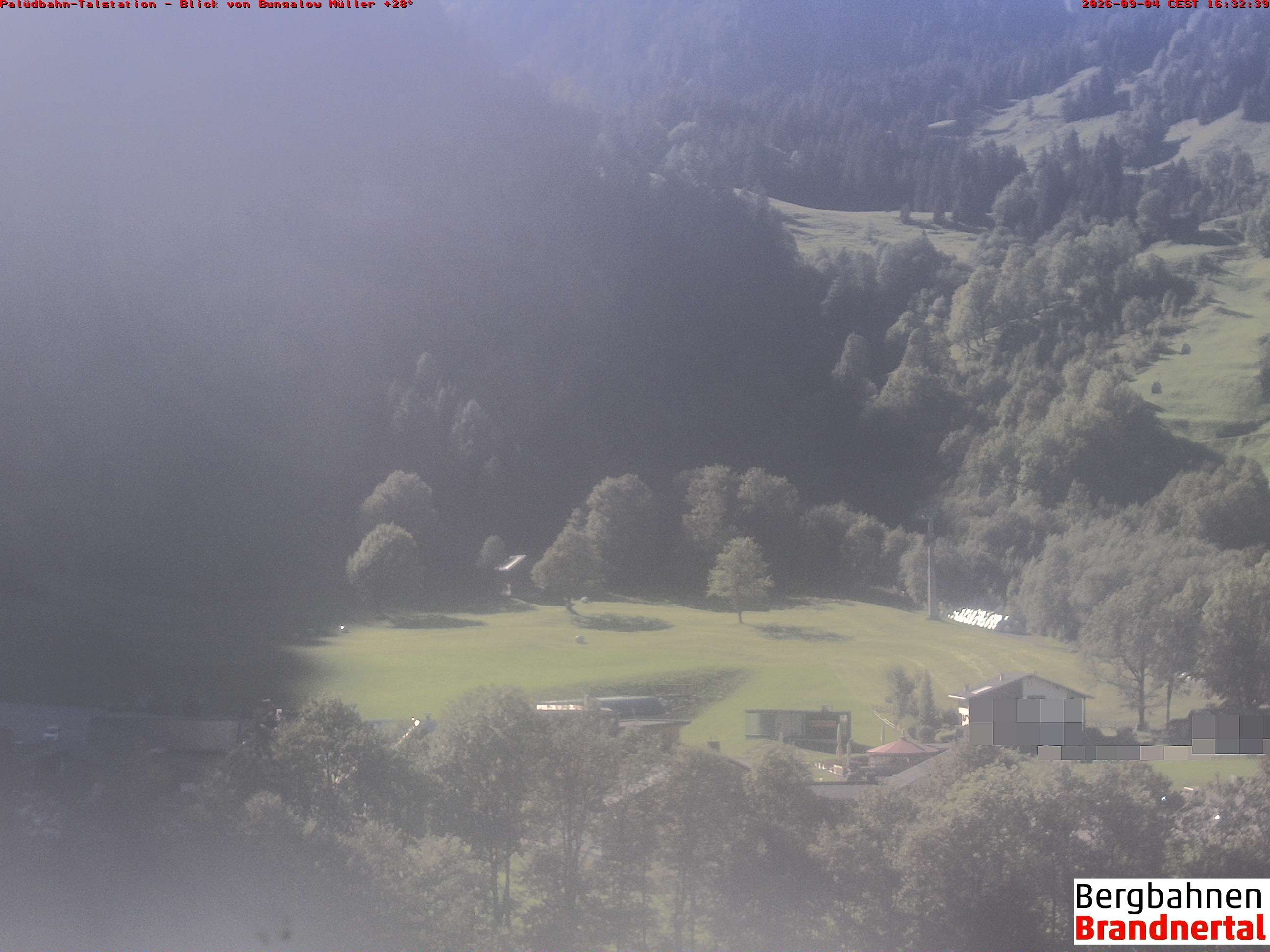 Archived image Webcam base station "Palüdbahn", Brand near Bludenz