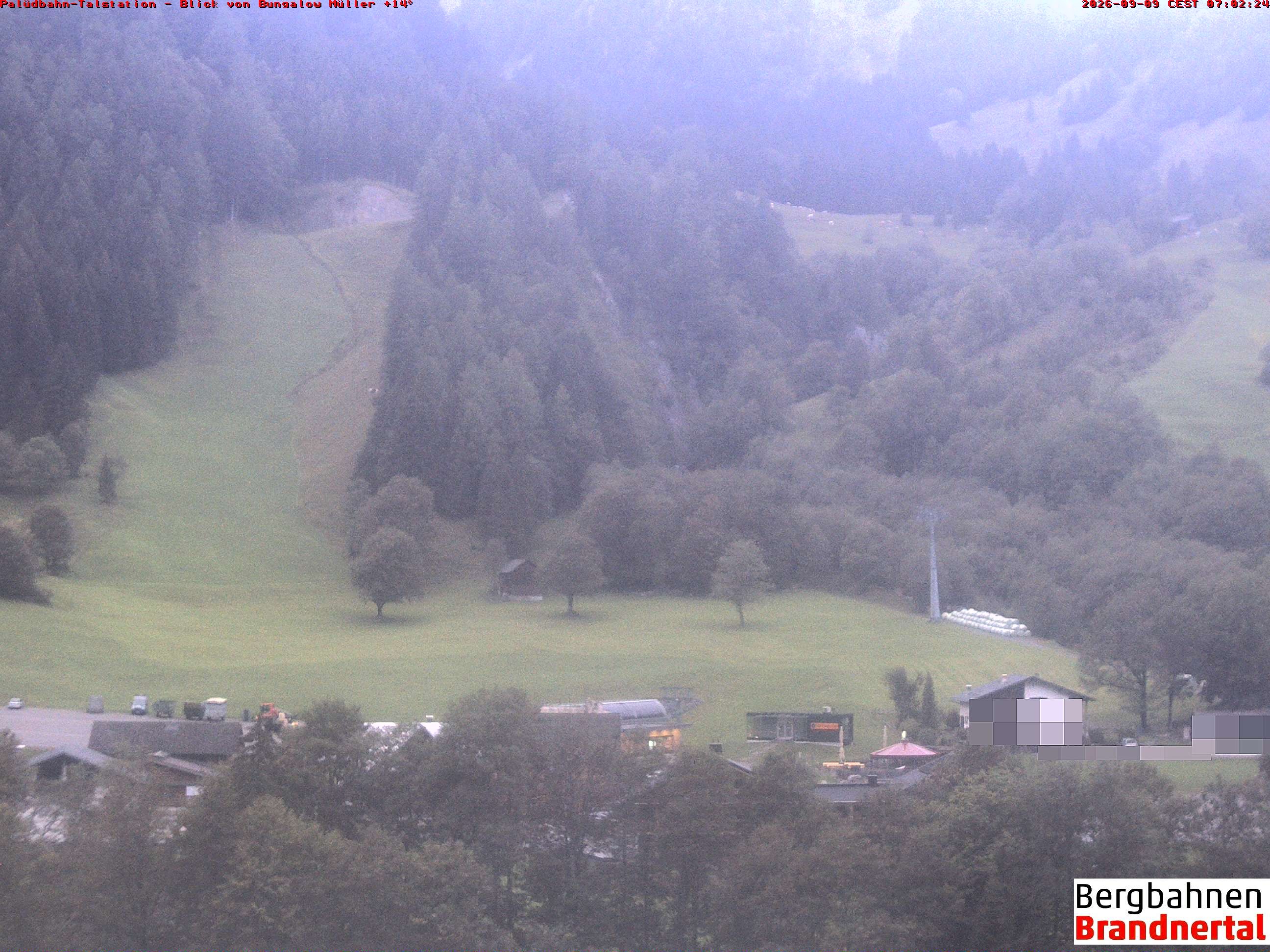 Archived image Webcam base station "Palüdbahn", Brand near Bludenz