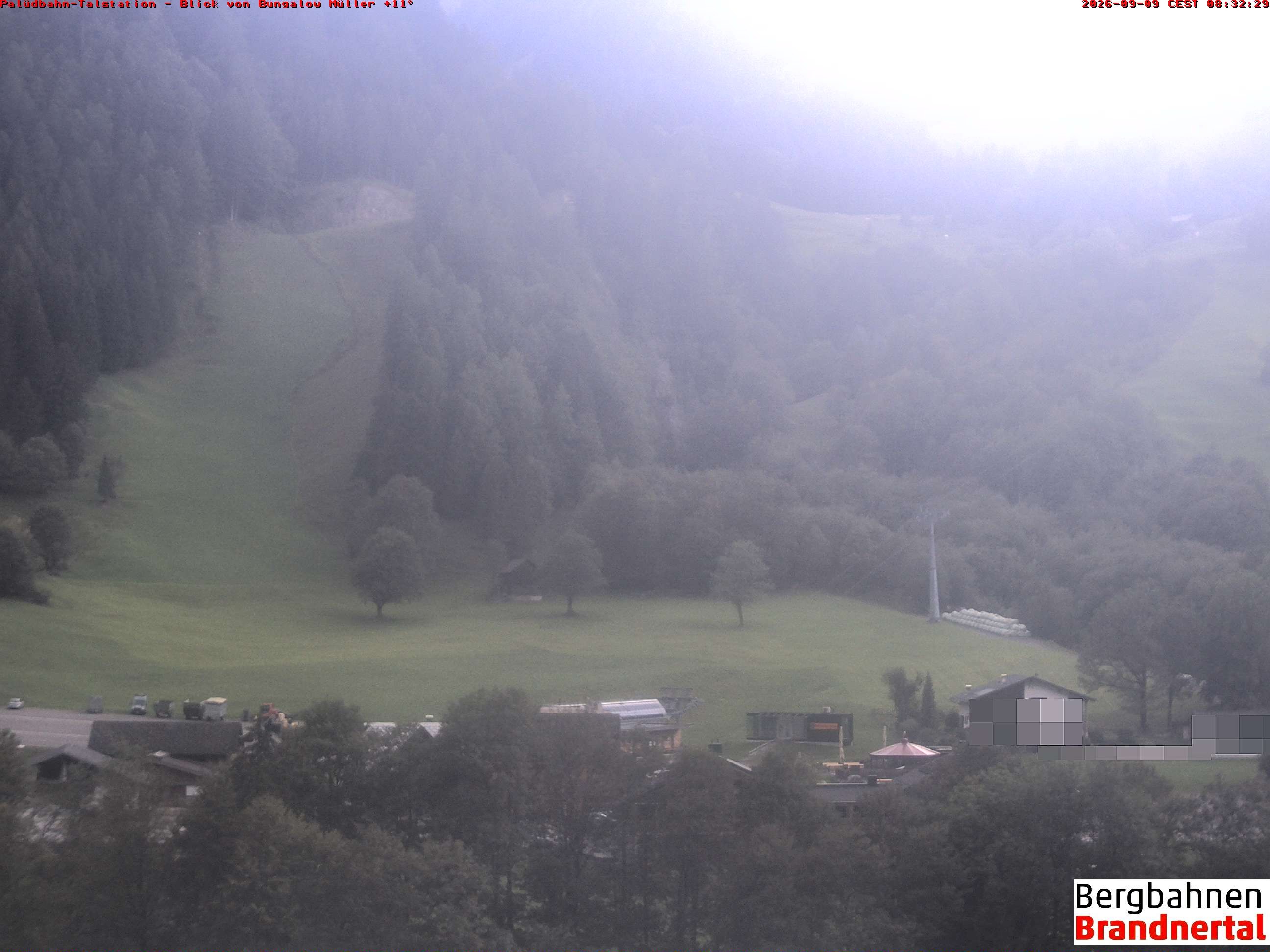 Archived image Webcam base station "Palüdbahn", Brand near Bludenz