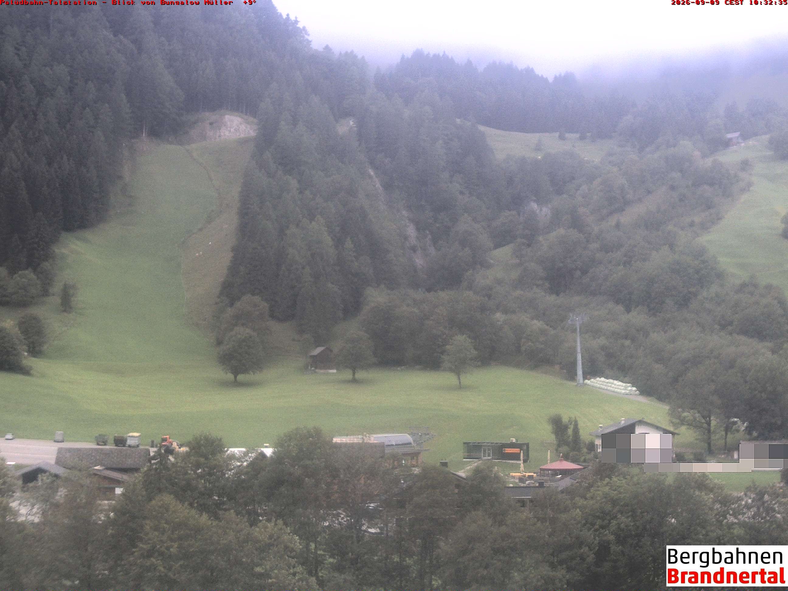 Archived image Webcam base station "Palüdbahn", Brand near Bludenz