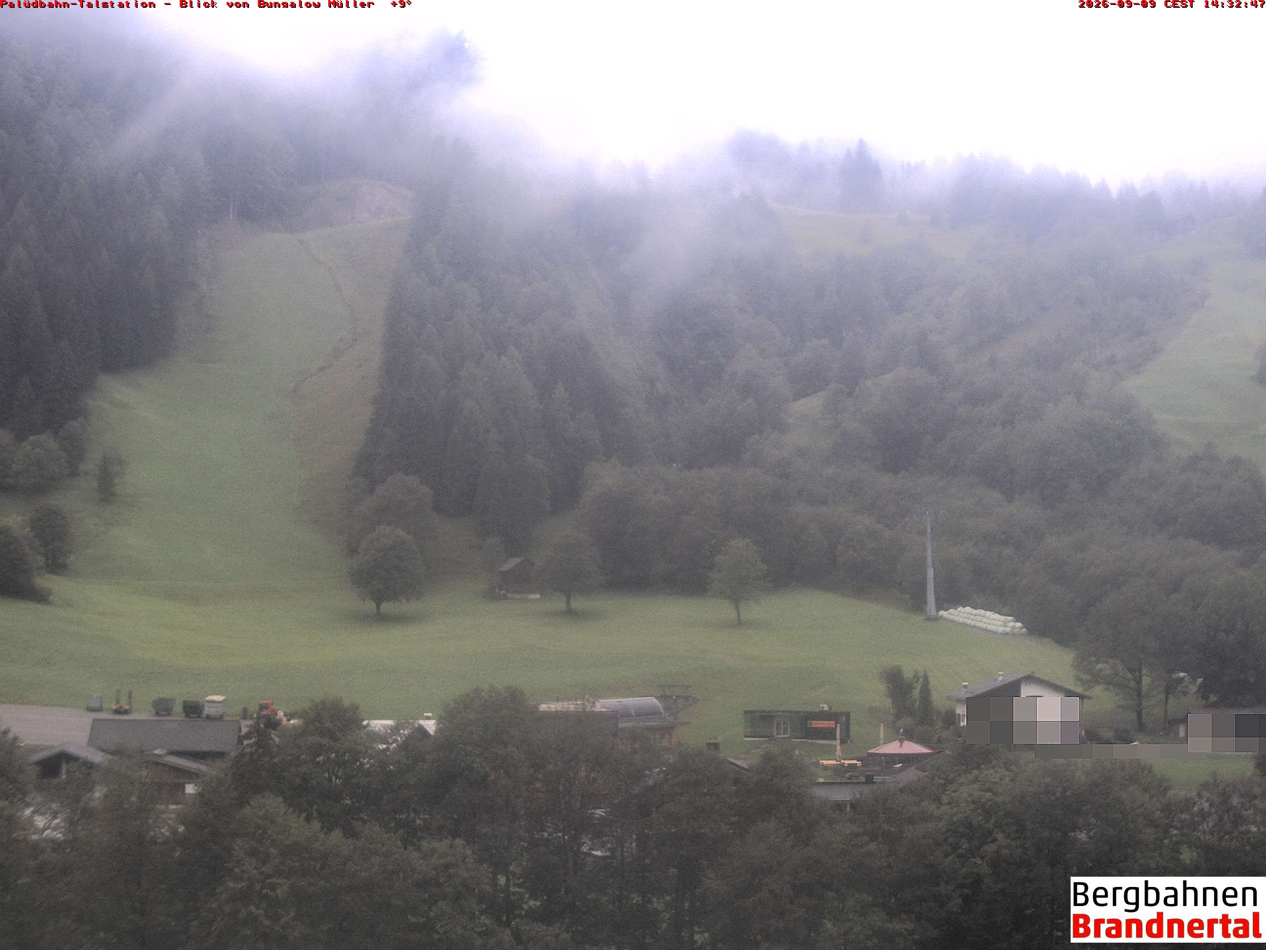 Archived image Webcam base station "Palüdbahn", Brand near Bludenz
