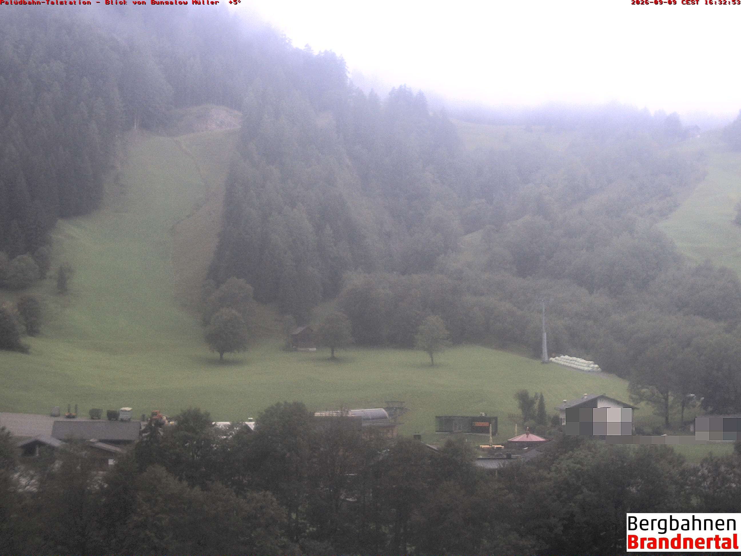 Archived image Webcam base station "Palüdbahn", Brand near Bludenz