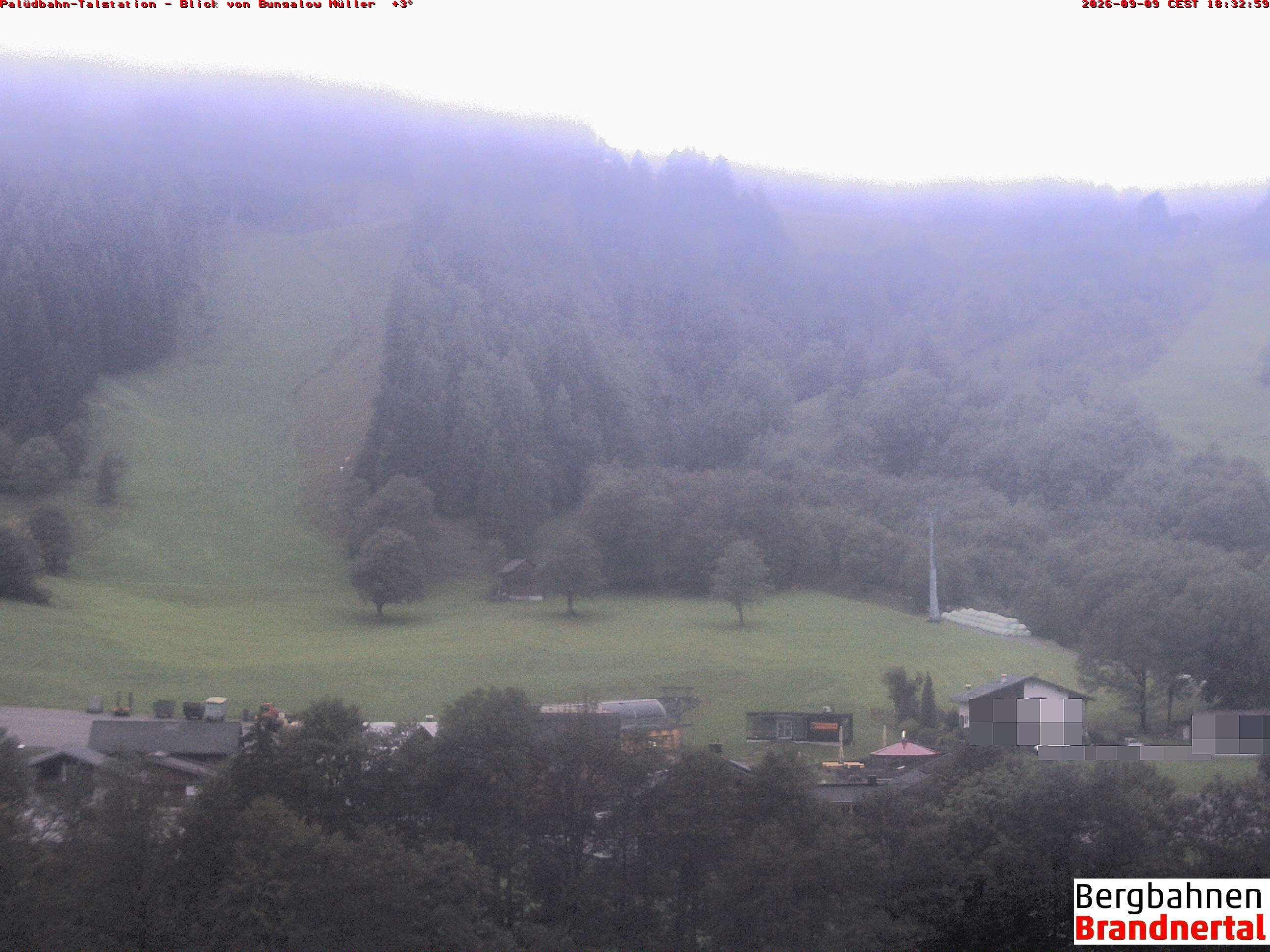 Archived image Webcam base station "Palüdbahn", Brand near Bludenz