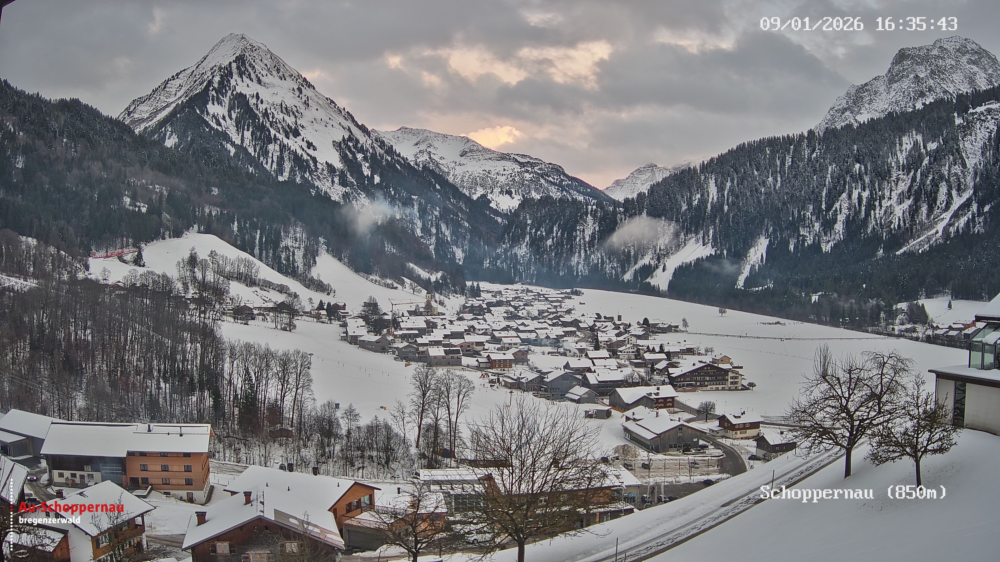 Archiv Foto Webcam Schoppernau im Bregenzerwald
