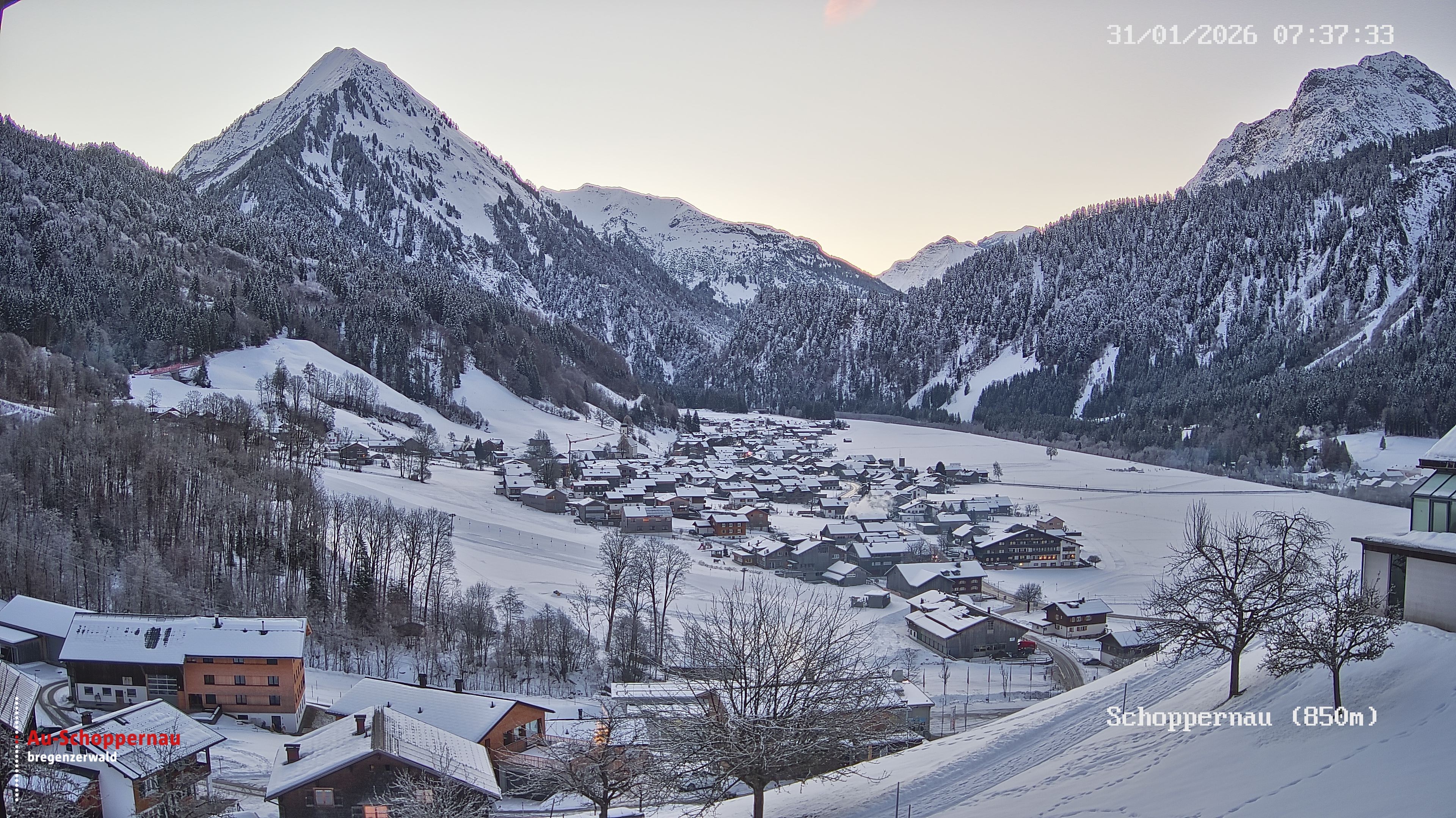 Archiv Foto Webcam Schoppernau im Bregenzerwald