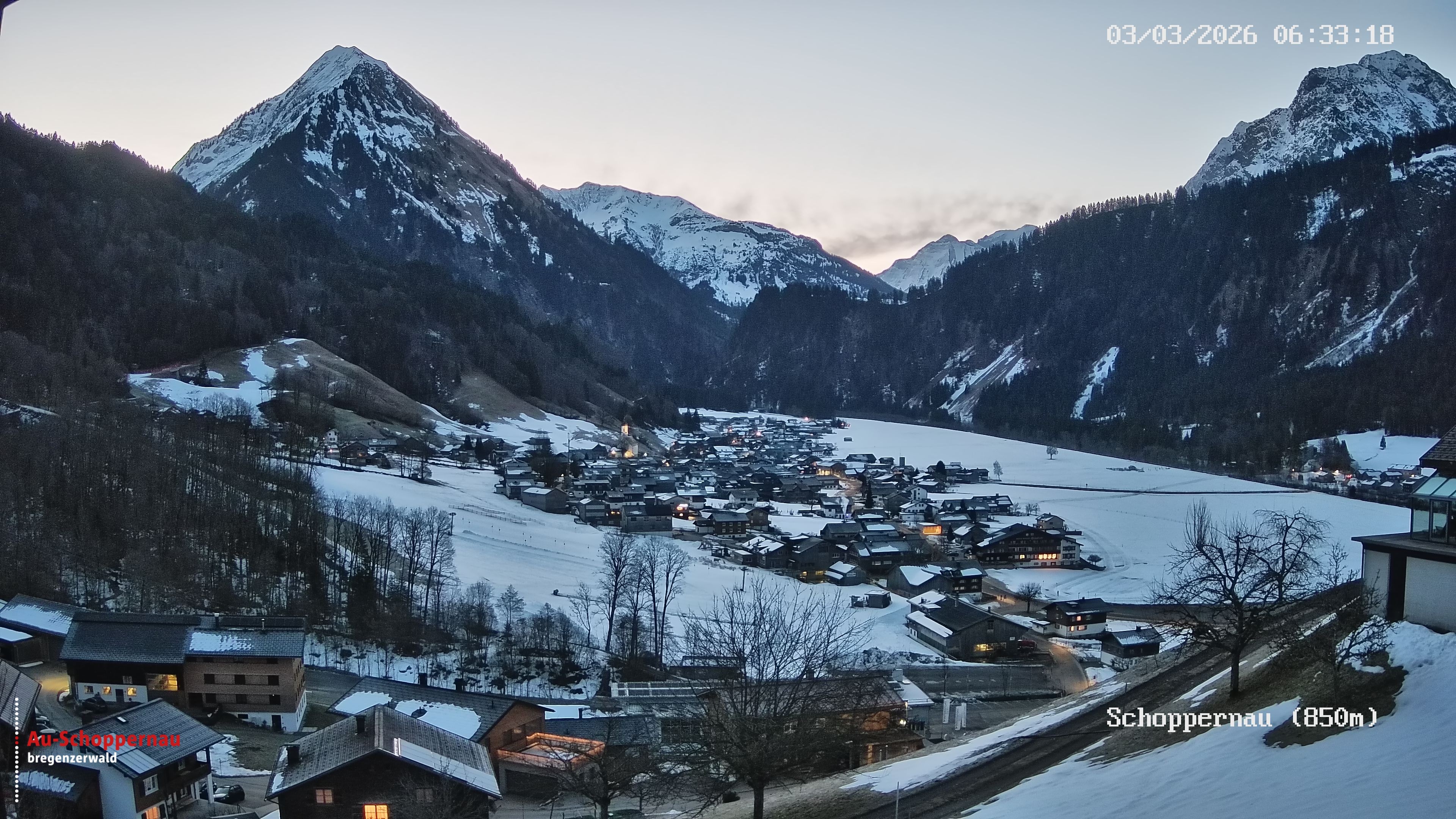 Archiv Foto Webcam Schoppernau im Bregenzerwald