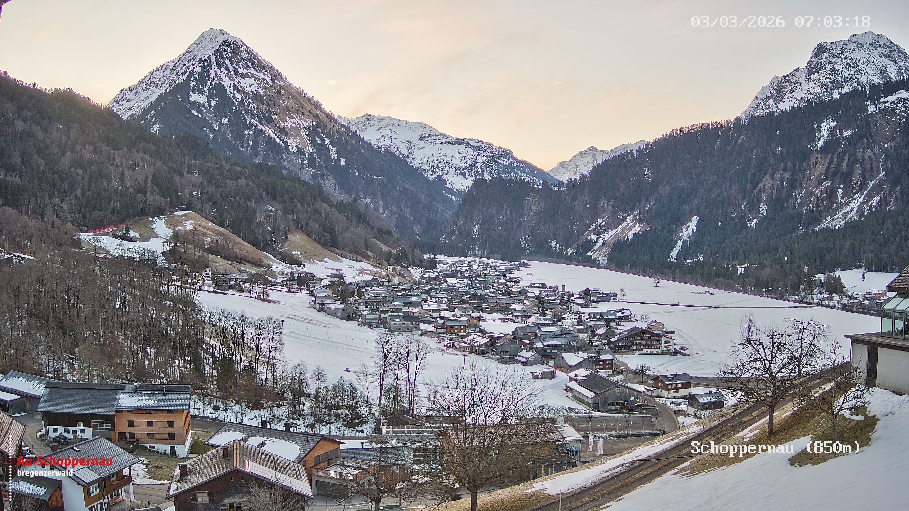 Archiv Foto Webcam Schoppernau im Bregenzerwald