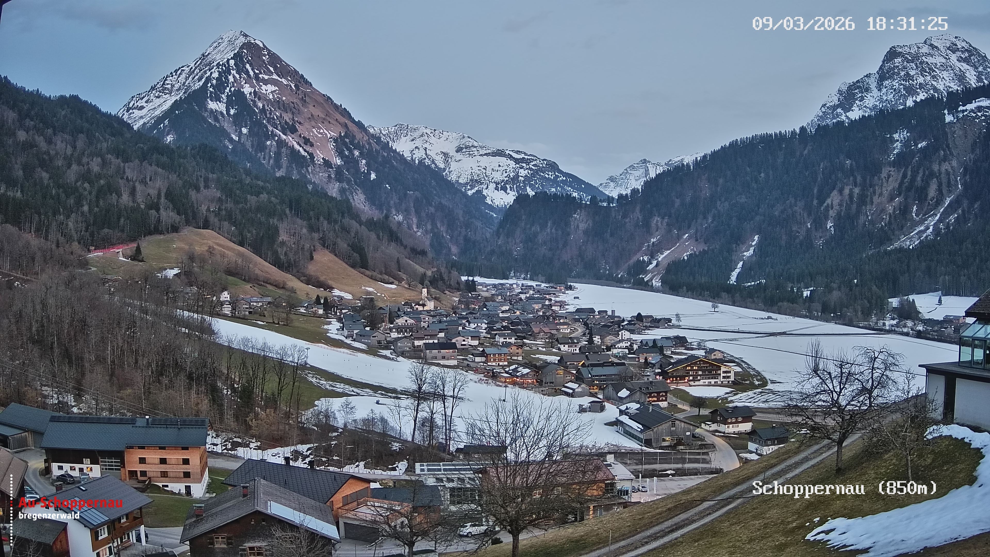 Archiv Foto Webcam Schoppernau im Bregenzerwald