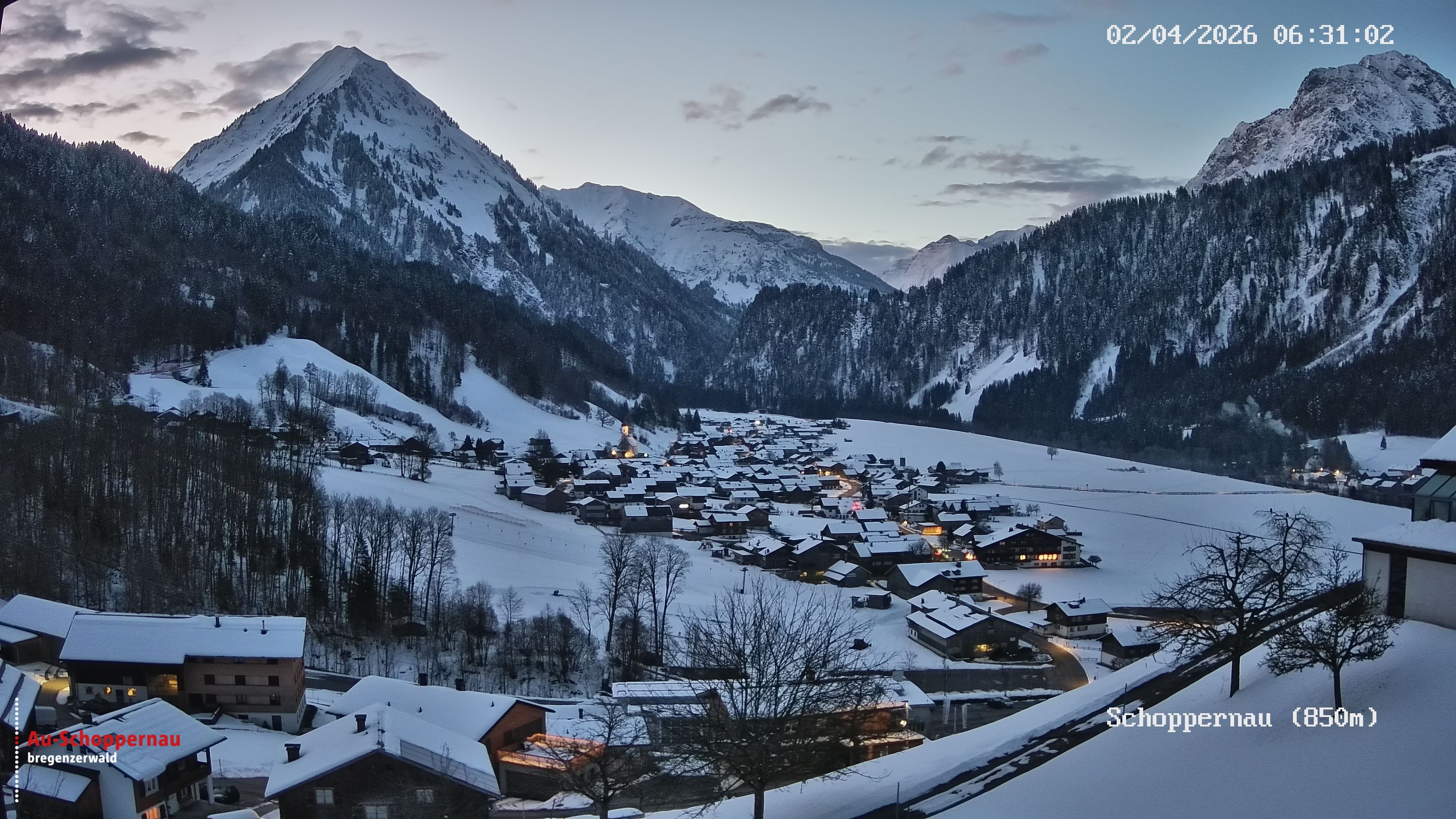 Archiv Foto Webcam Schoppernau im Bregenzerwald