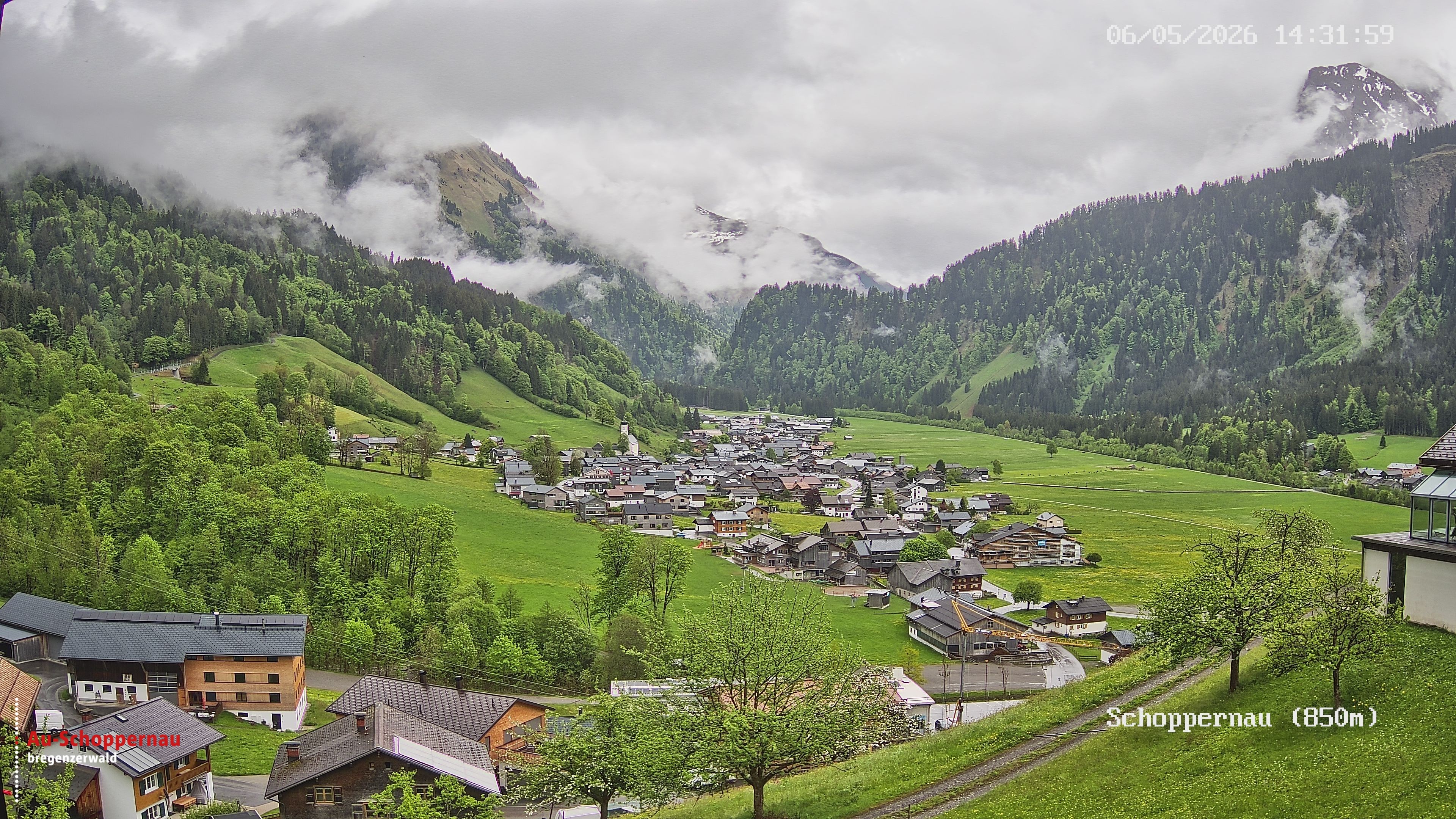 Archiv Foto Webcam Schoppernau im Bregenzerwald