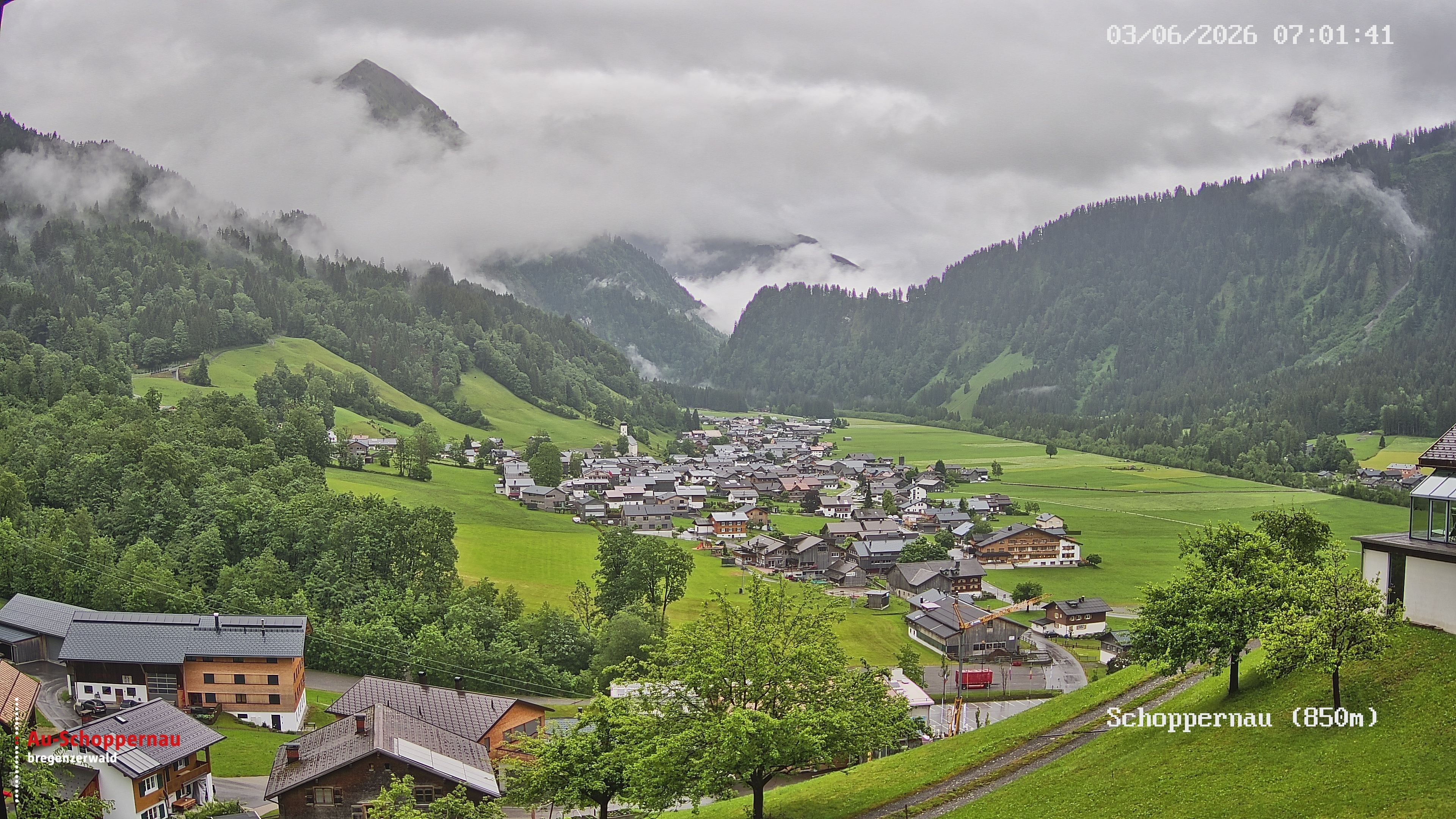 Archived image Webcam Schoppernau in the Bregenzerwald