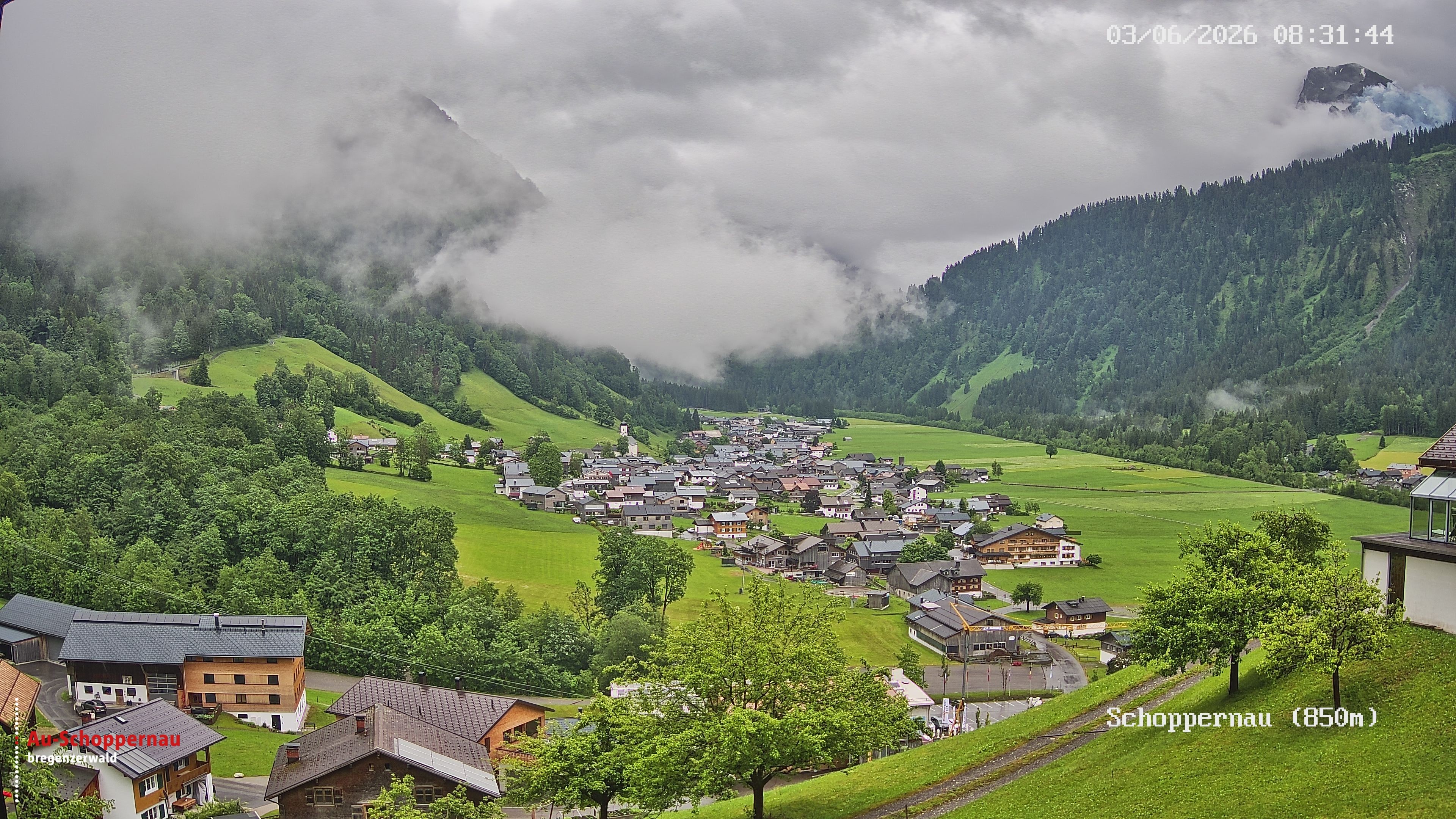 Archived image Webcam Schoppernau in the Bregenzerwald