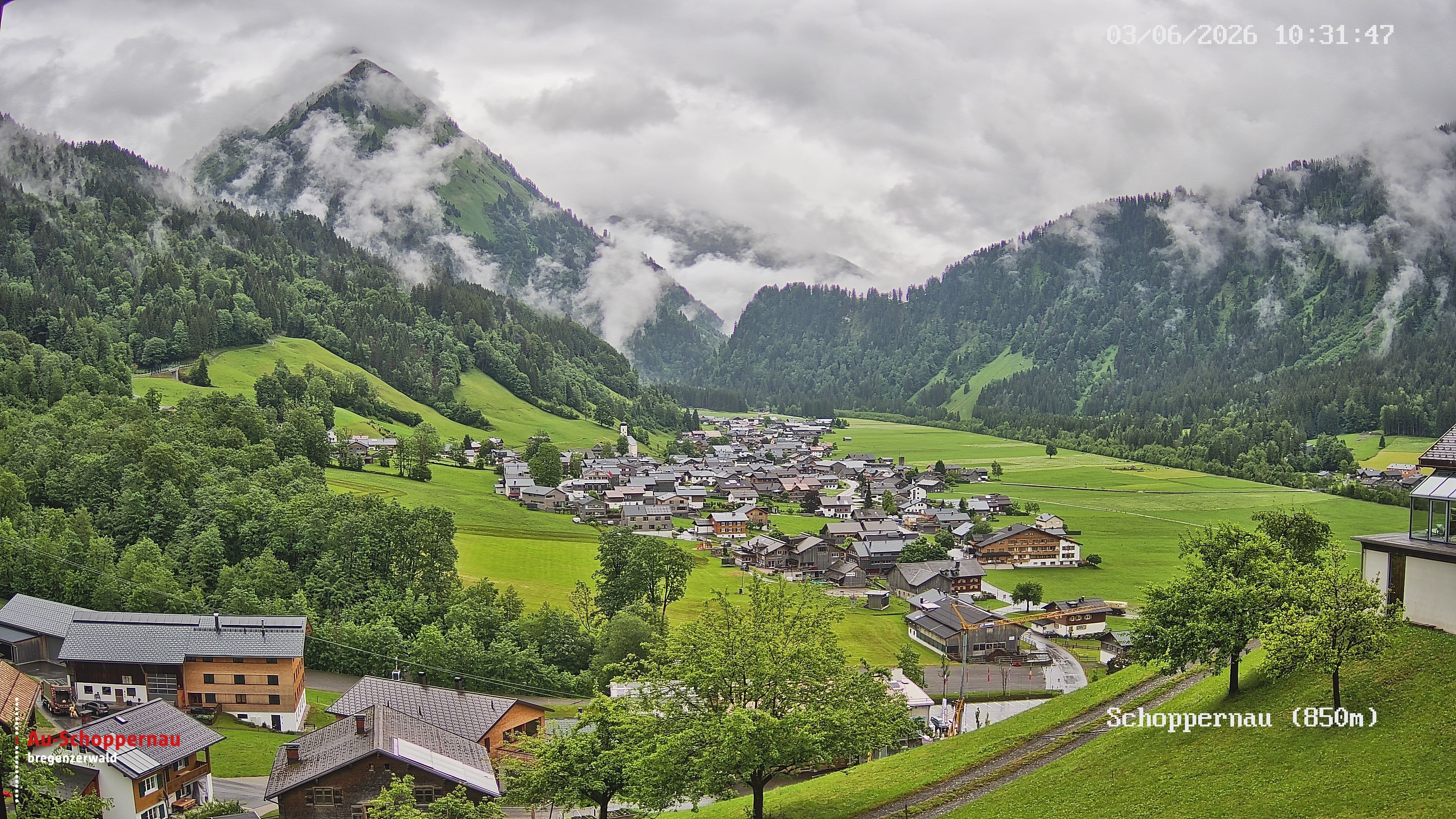 Archived image Webcam Schoppernau in the Bregenzerwald