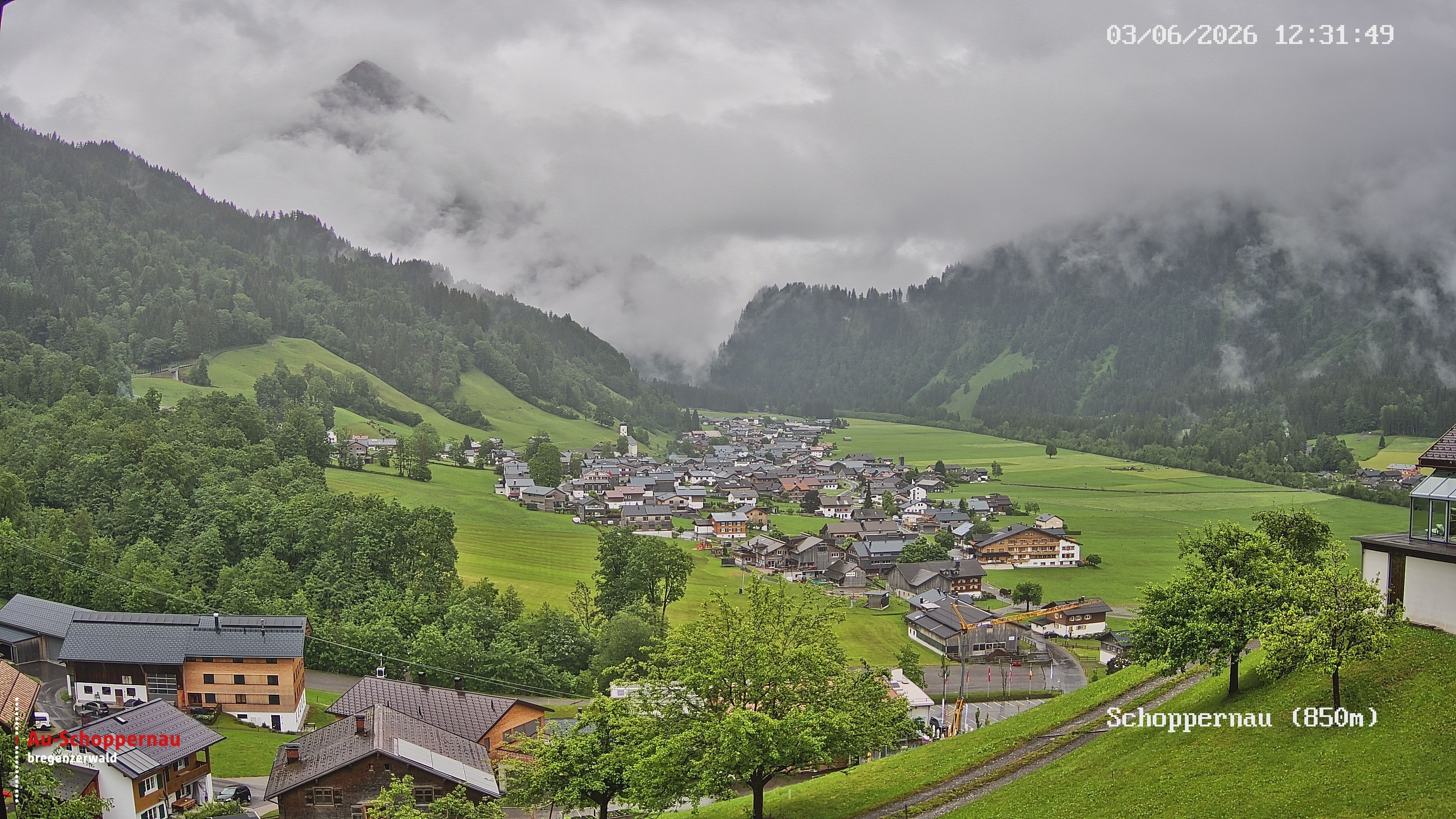 Archived image Webcam Schoppernau in the Bregenzerwald