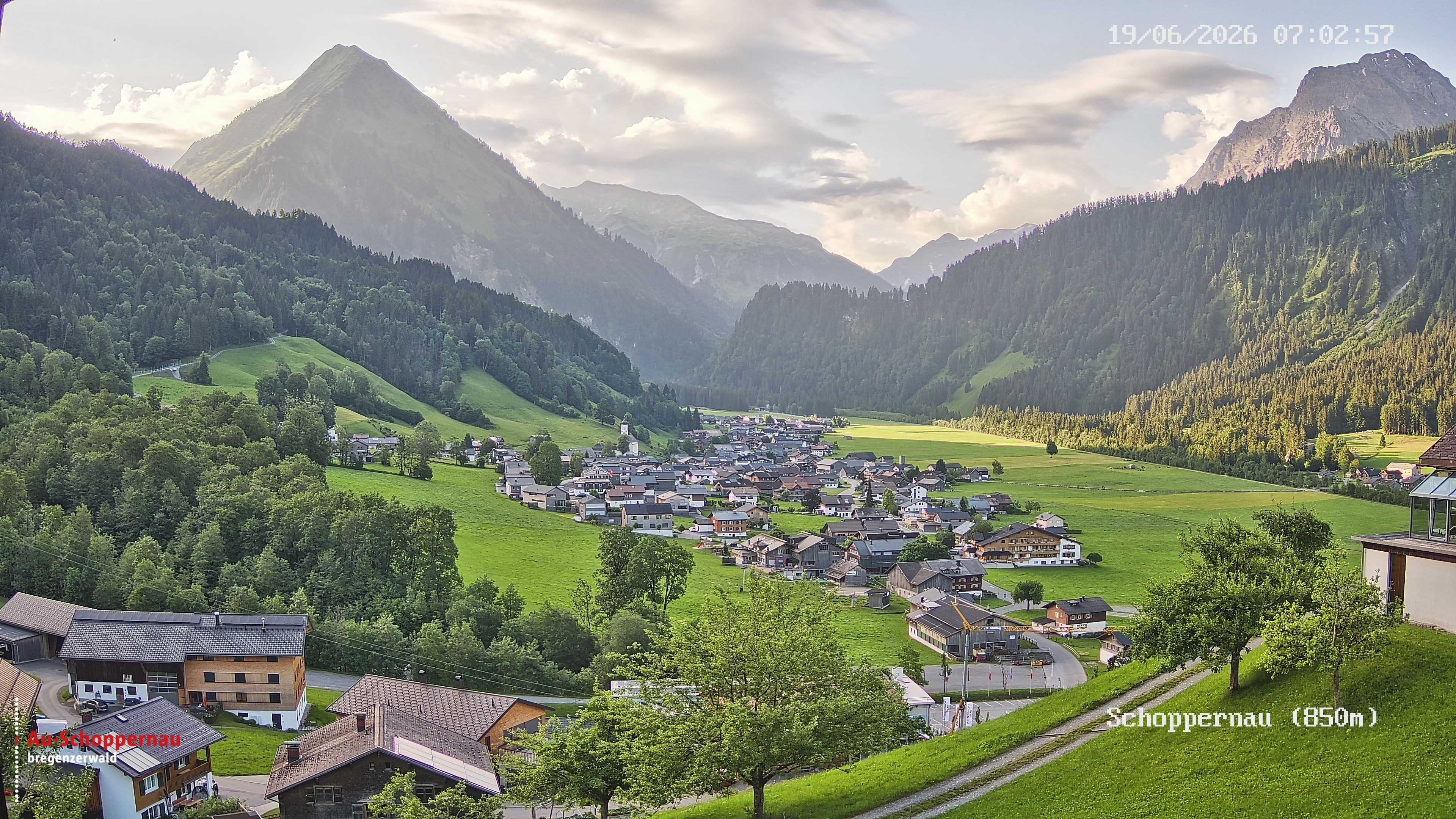 Archiv Foto Webcam Schoppernau im Bregenzerwald