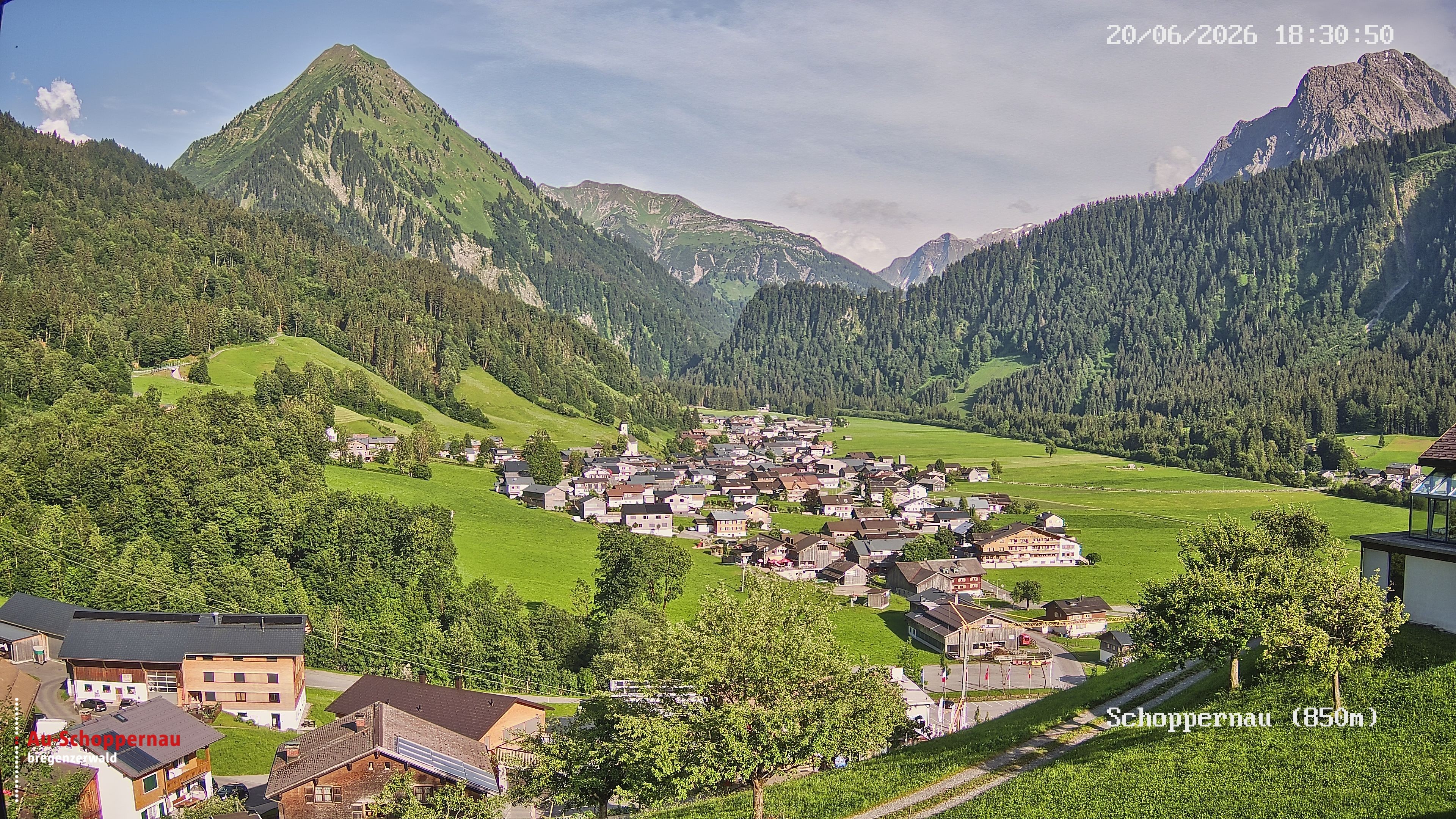 Archiv Foto Webcam Schoppernau im Bregenzerwald