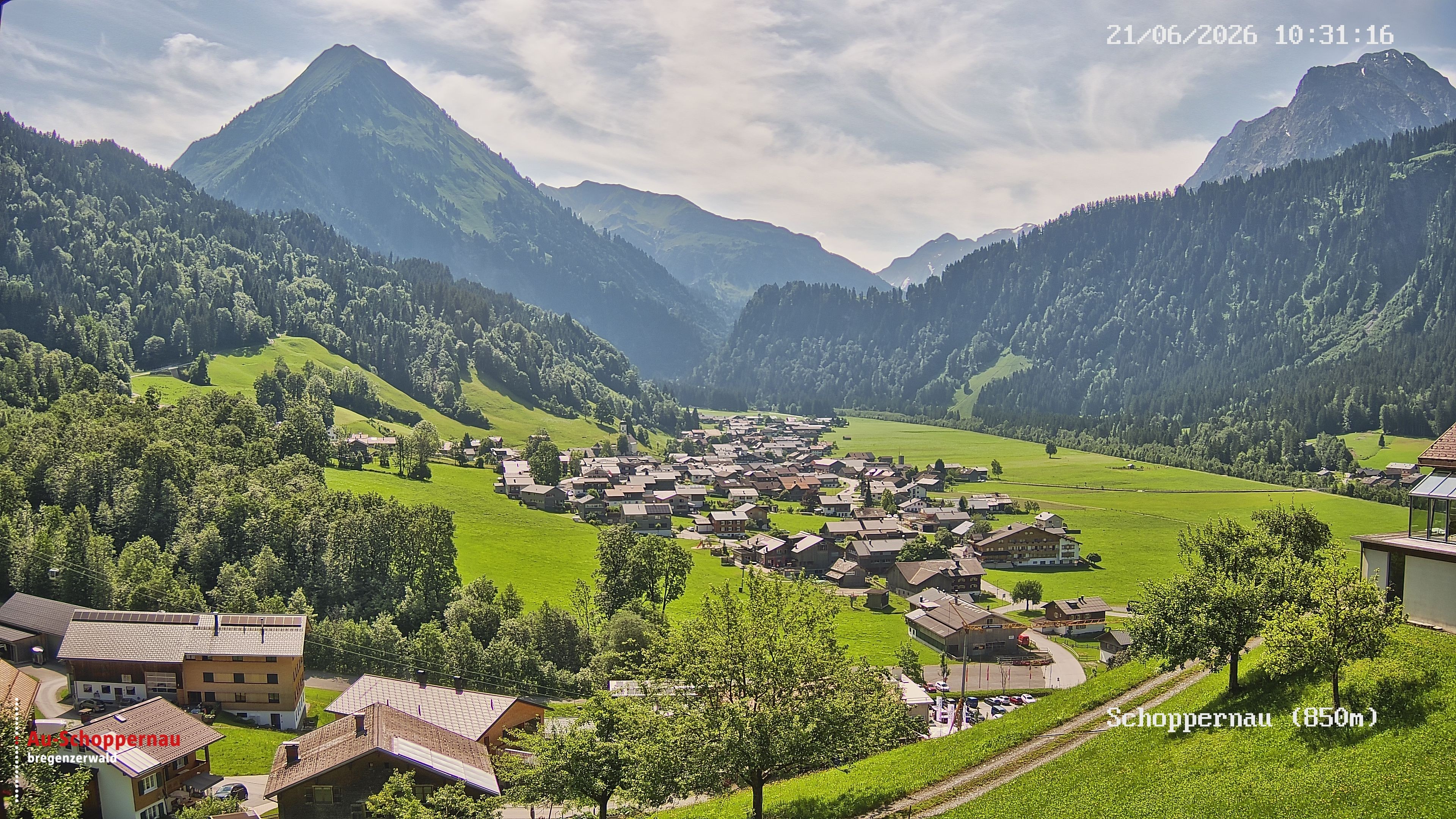 Archived image Webcam Schoppernau in the Bregenzerwald