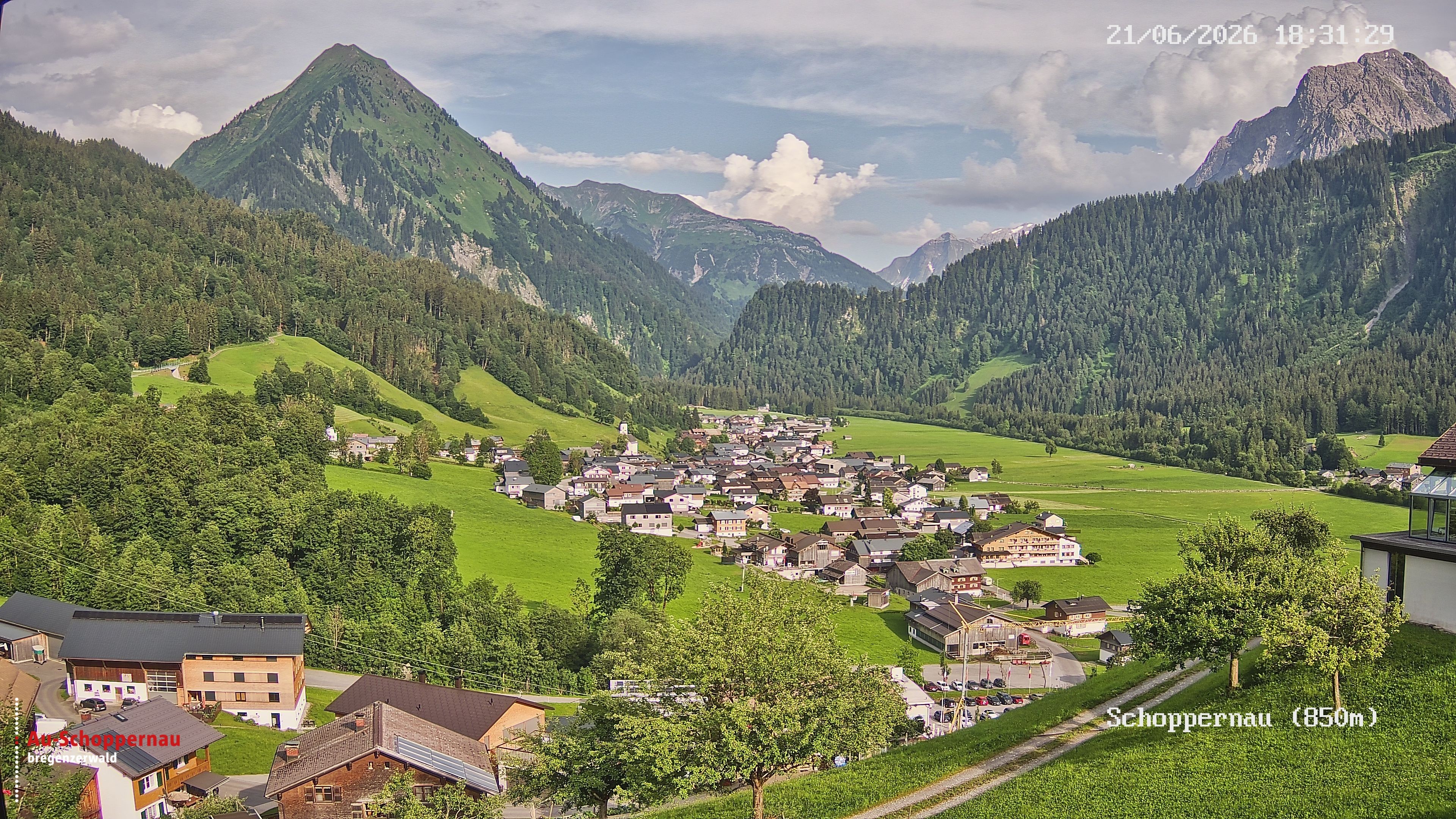 Archived image Webcam Schoppernau in the Bregenzerwald