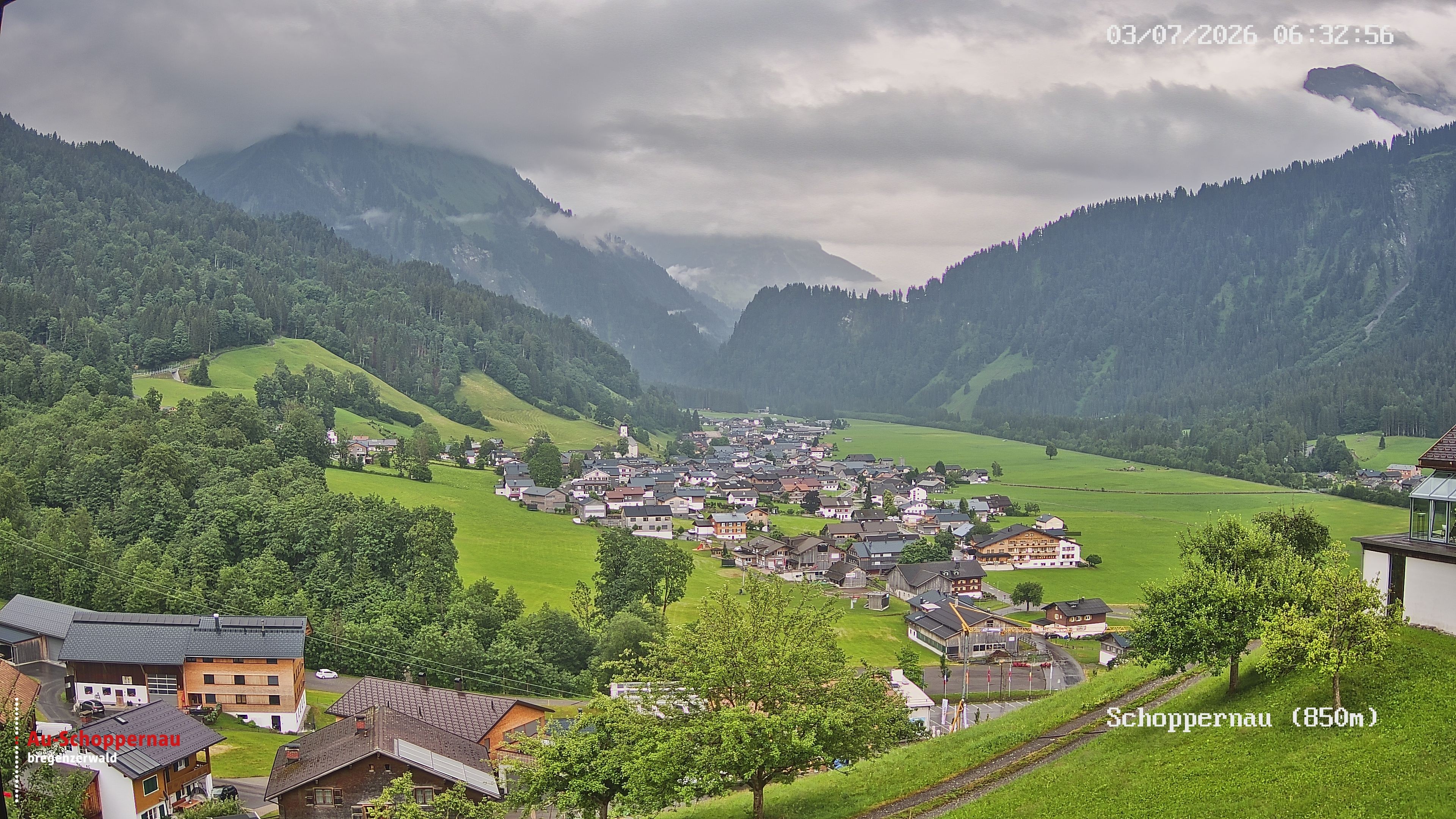 Archived image Webcam Schoppernau in the Bregenzerwald