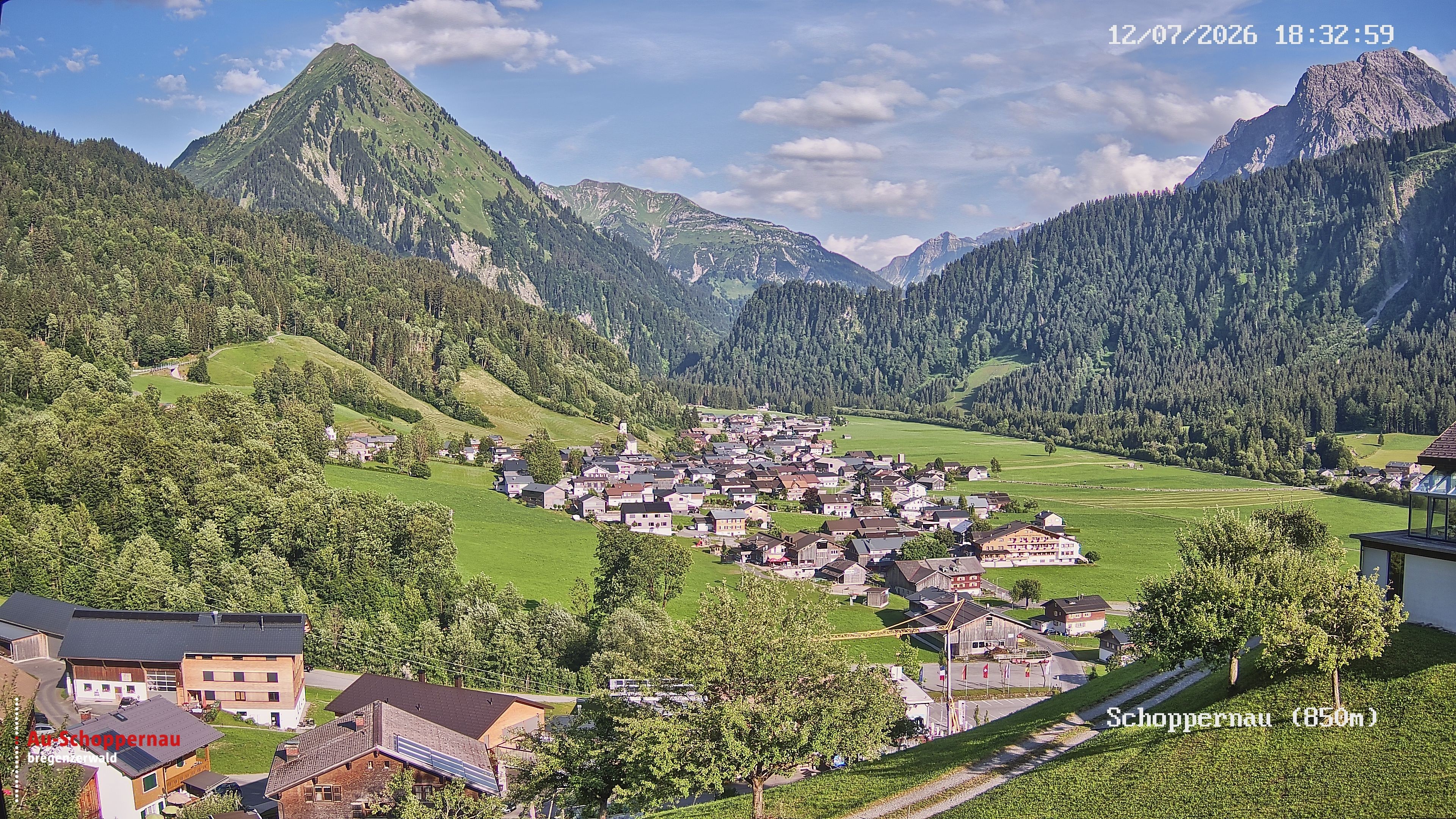 Archived image Webcam Schoppernau in the Bregenzerwald