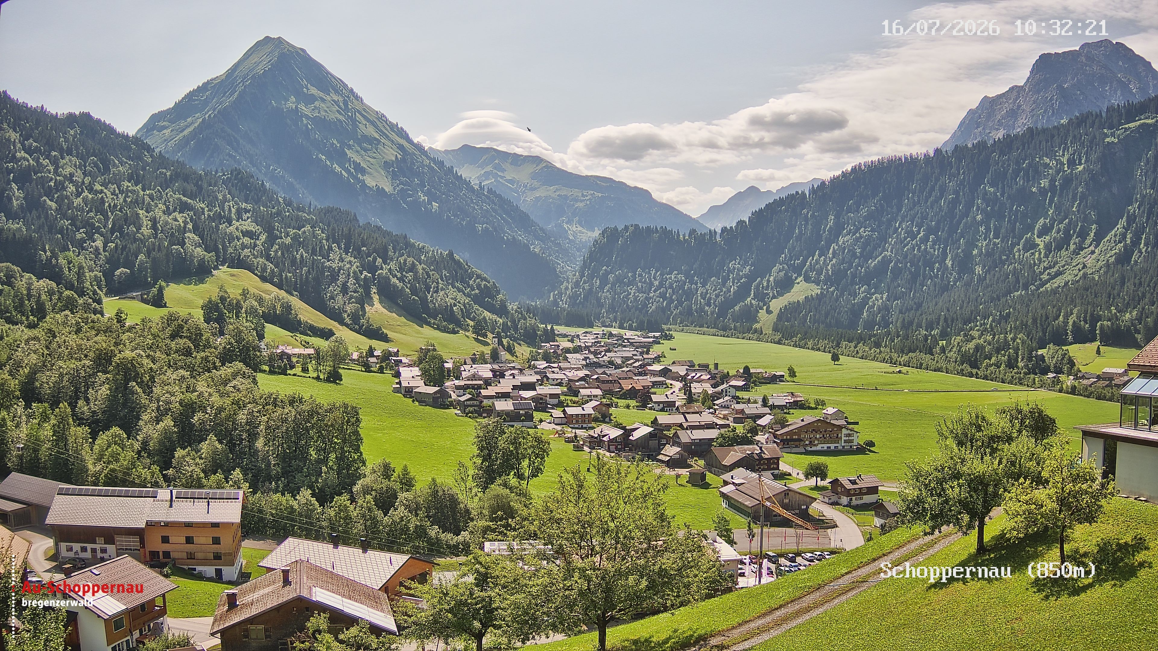 Archived image Webcam Schoppernau in the Bregenzerwald