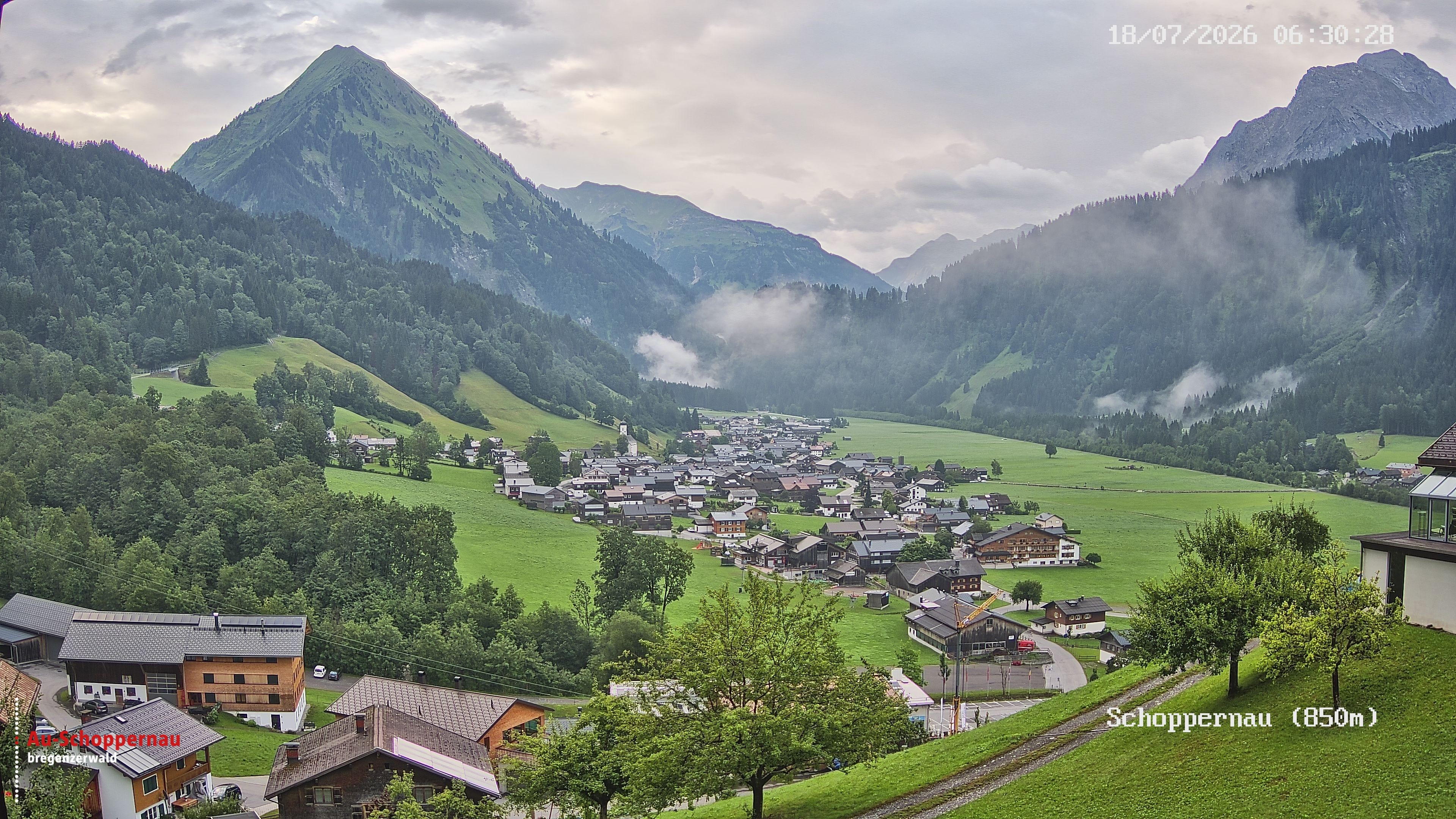 Archiv Foto Webcam Schoppernau im Bregenzerwald
