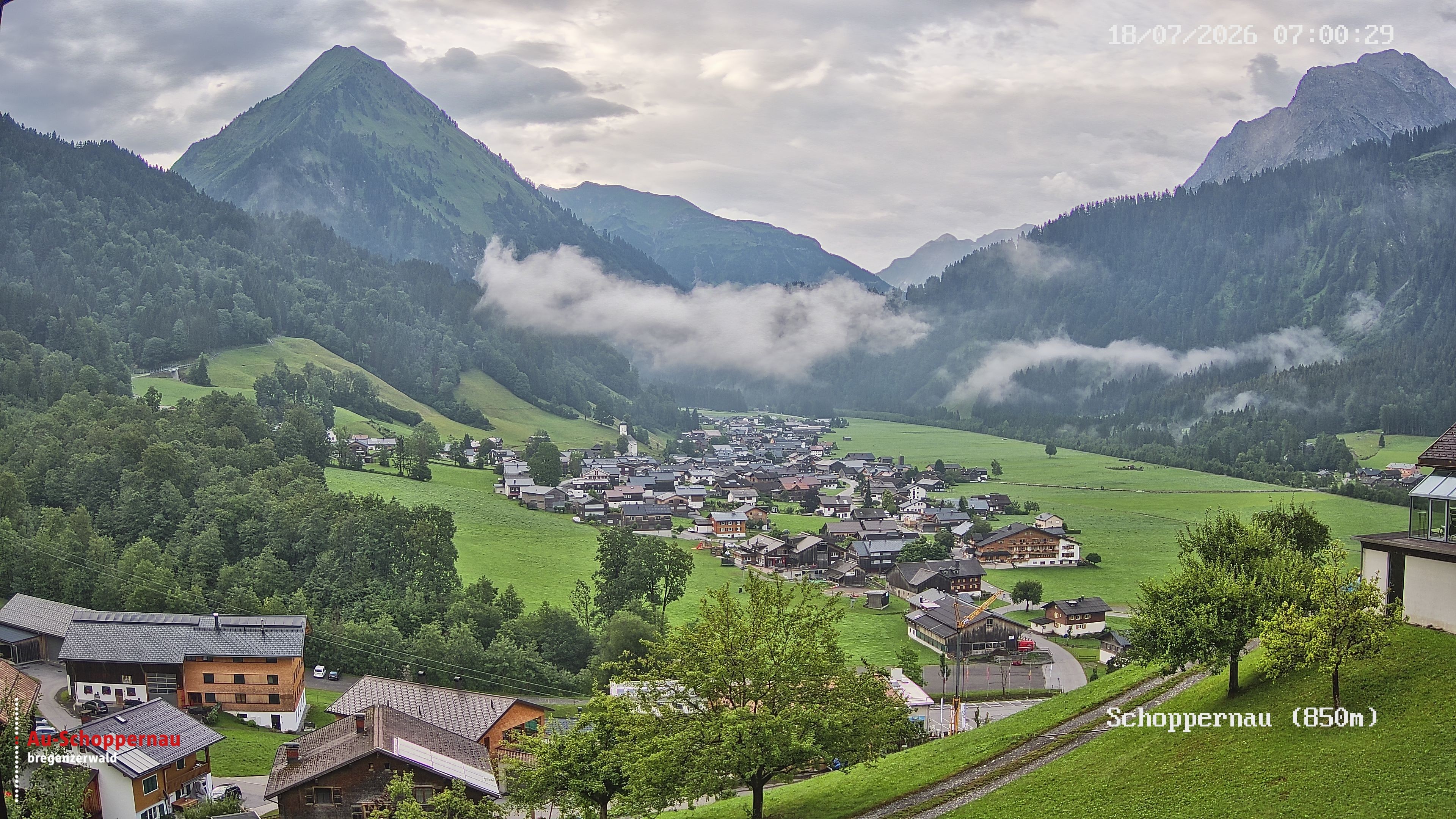 Archiv Foto Webcam Schoppernau im Bregenzerwald