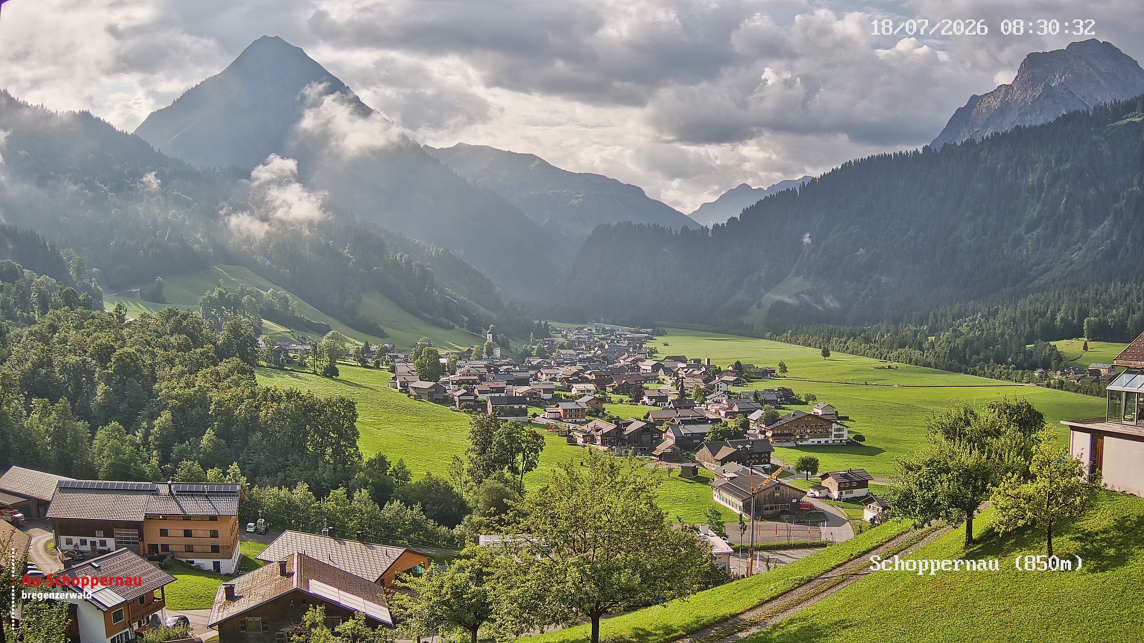 Archiv Foto Webcam Schoppernau im Bregenzerwald