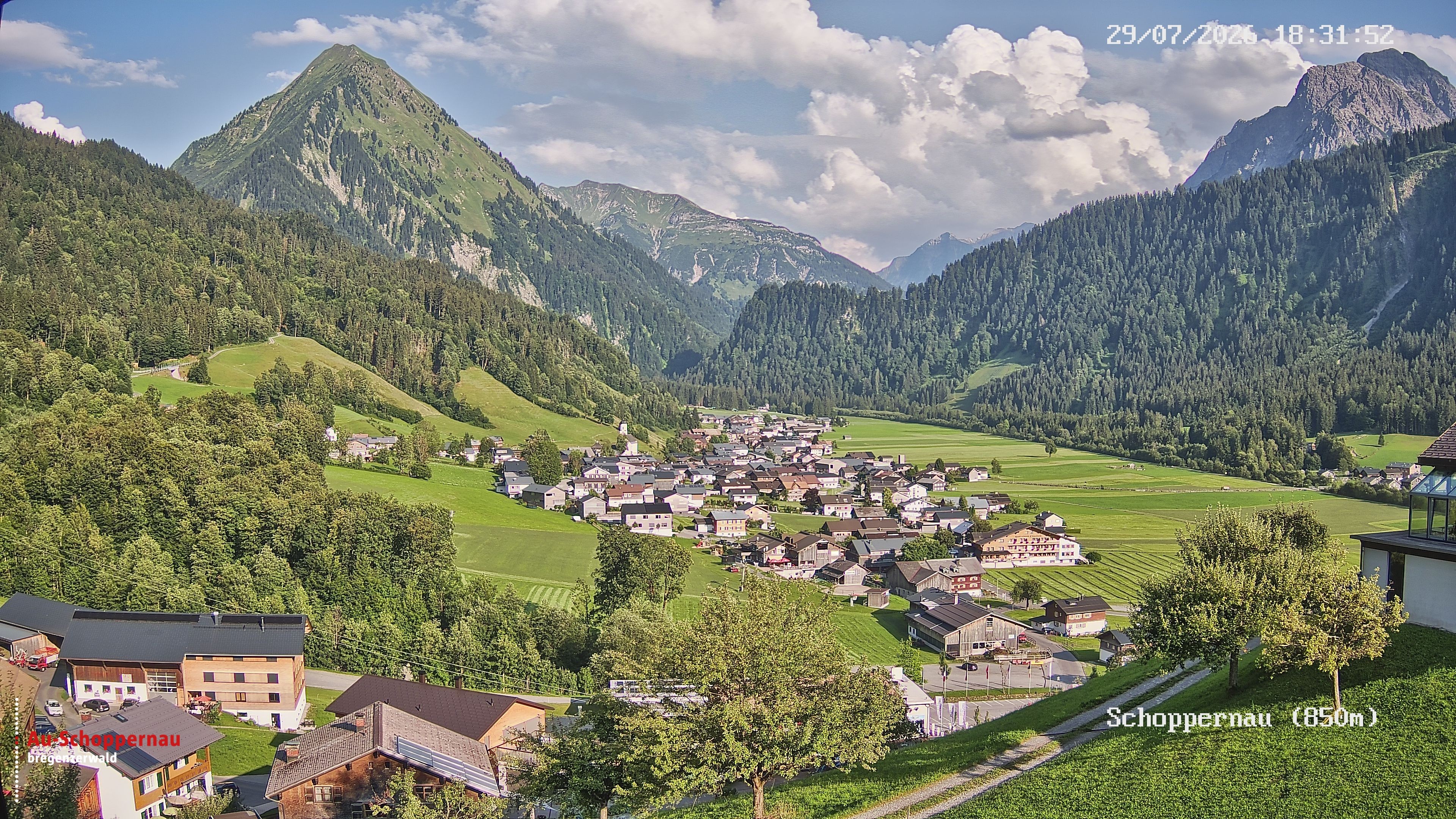 Archiv Foto Webcam Schoppernau im Bregenzerwald