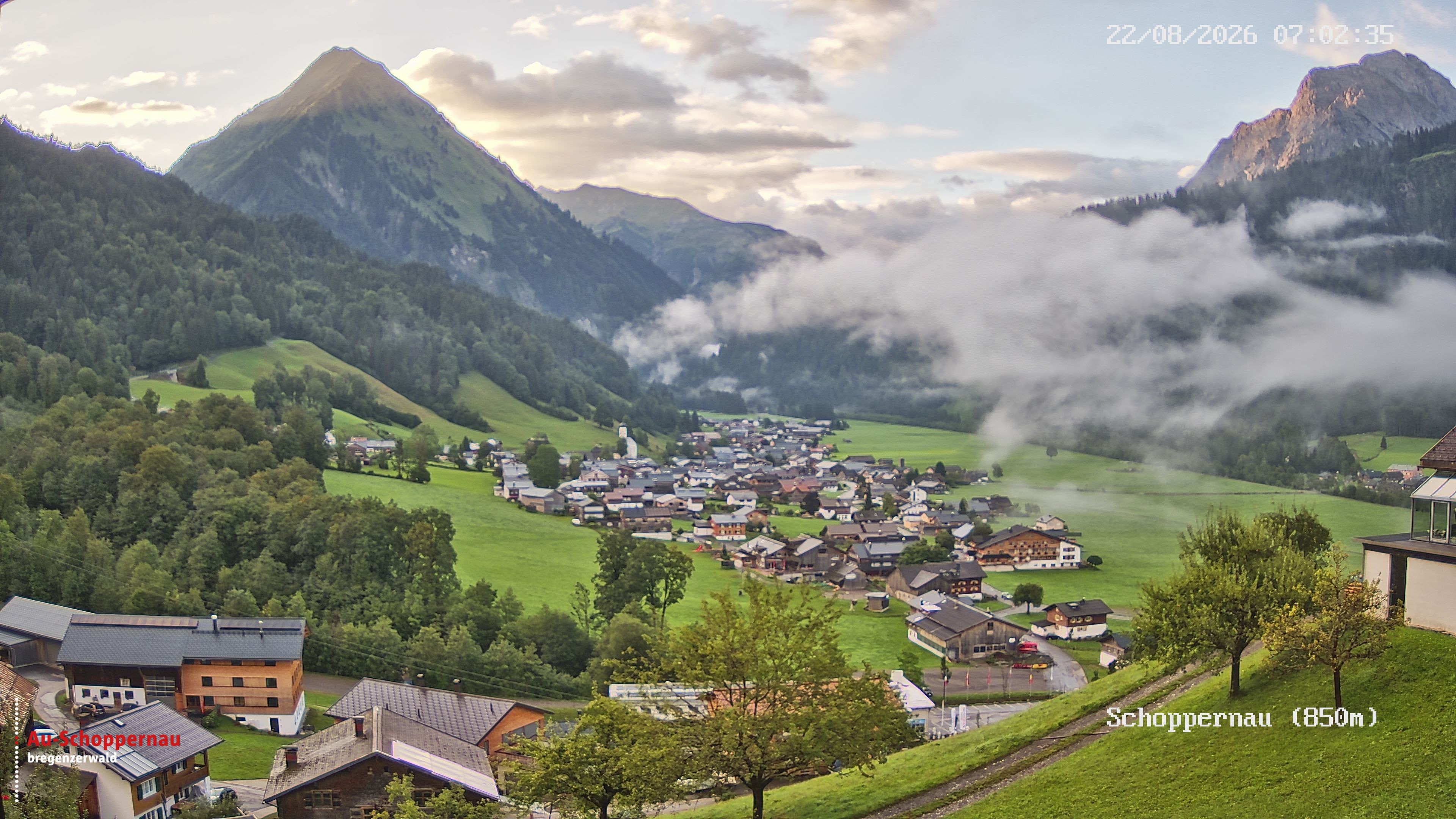 Archiv Foto Webcam Schoppernau im Bregenzerwald