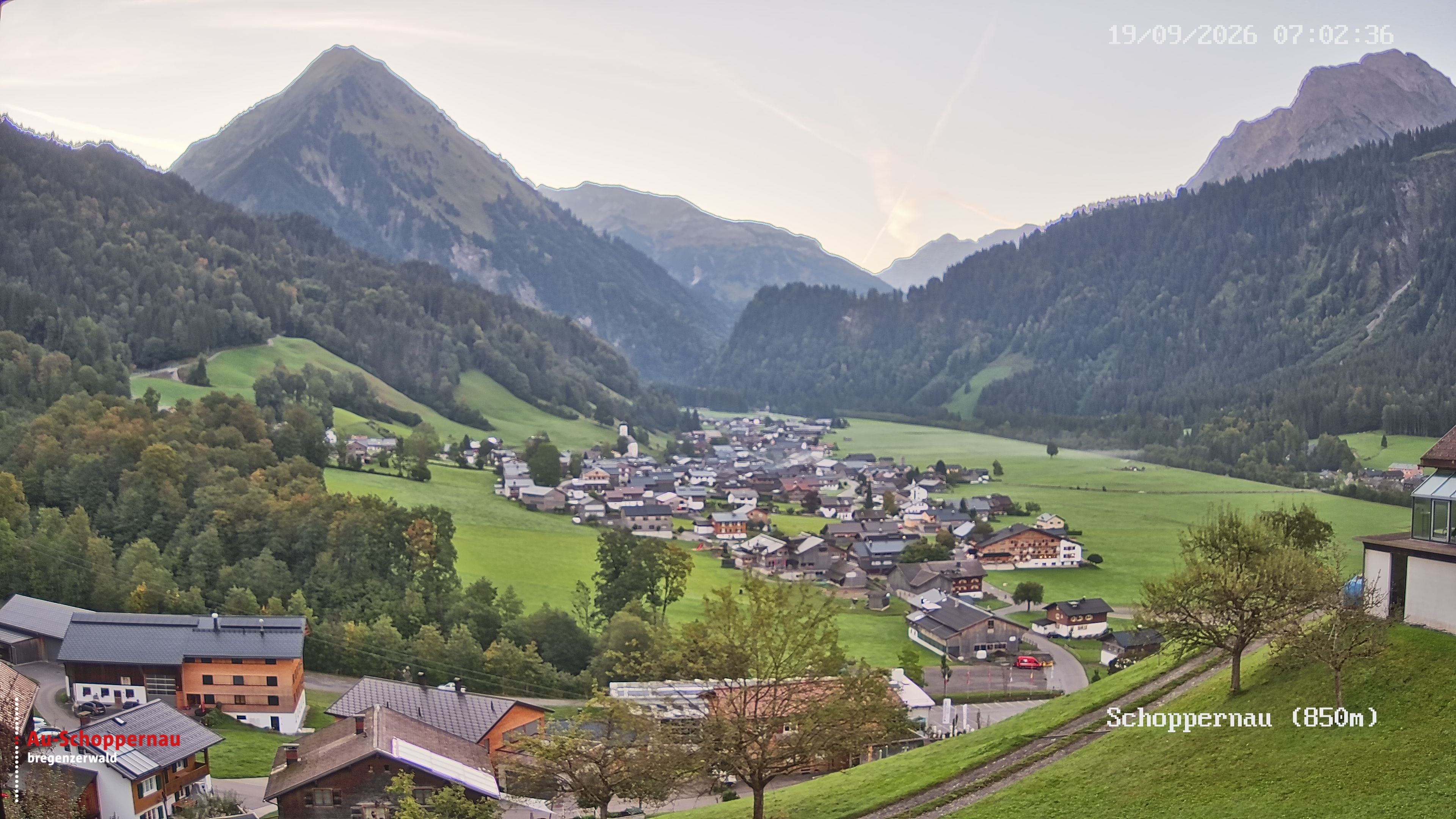 Archived image Webcam Schoppernau in the Bregenzerwald
