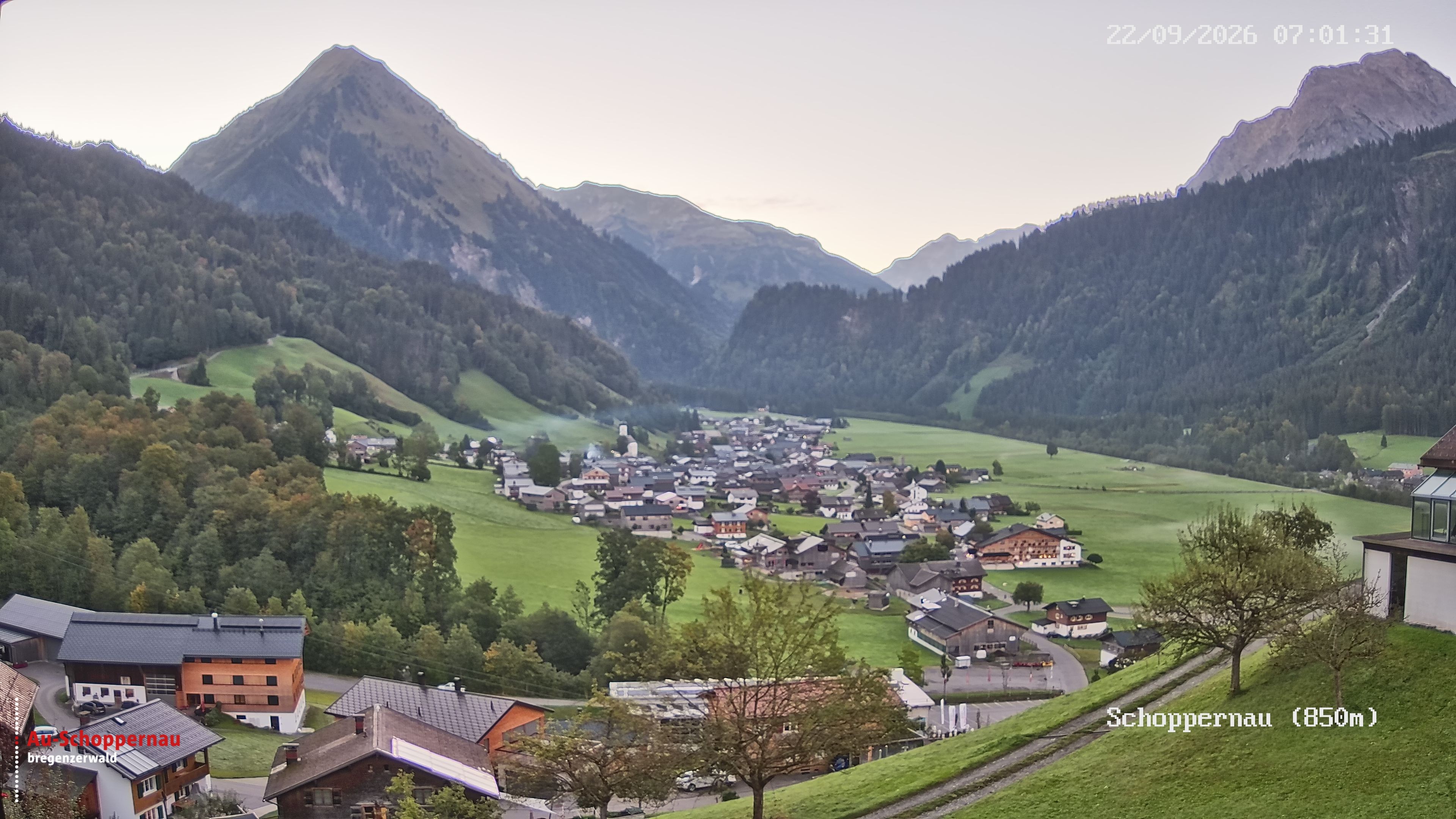 Archiv Foto Webcam Schoppernau im Bregenzerwald