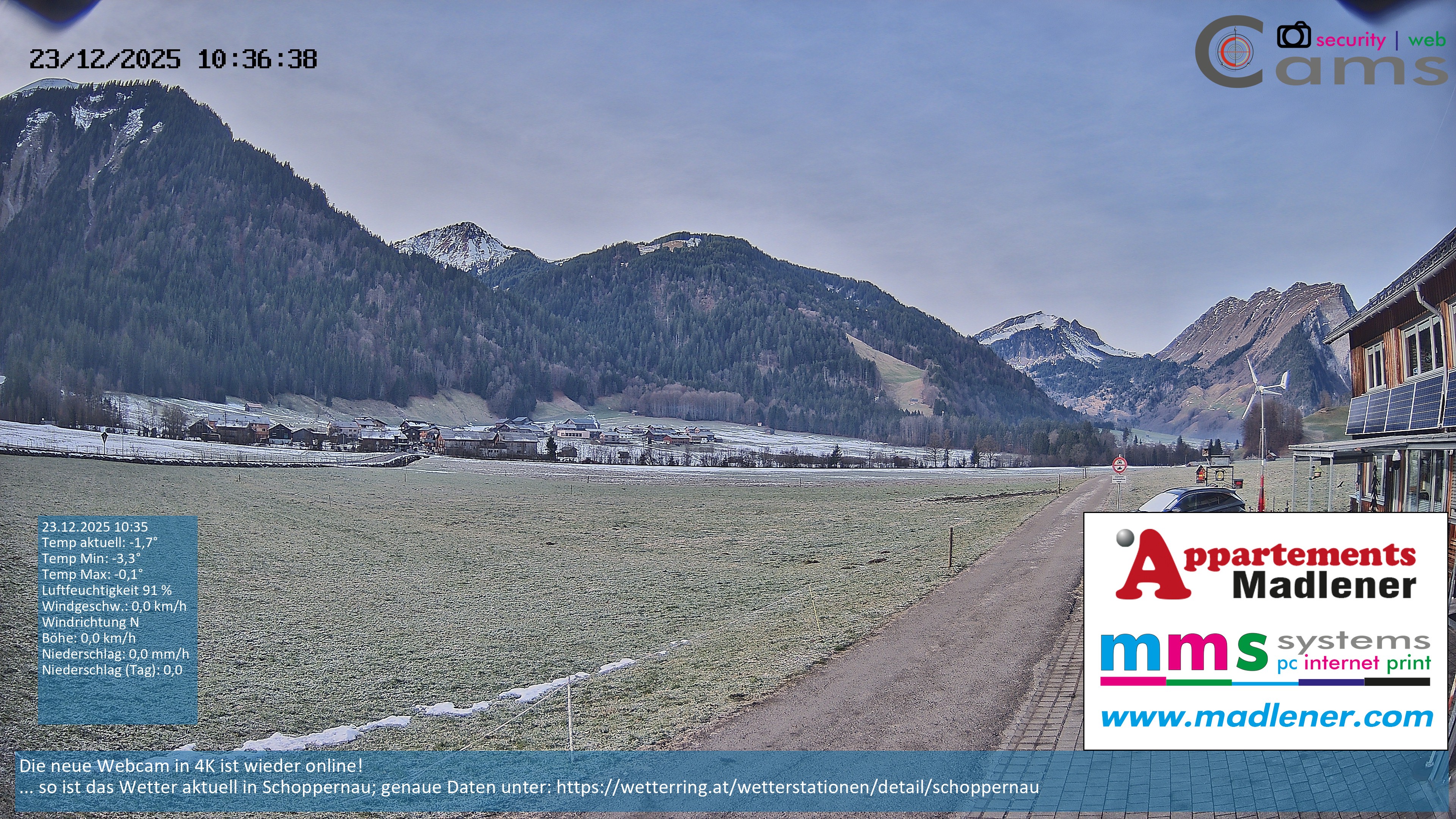 Archiv Foto Webcam Schoppernau Unterdorf im Bregenzerwald