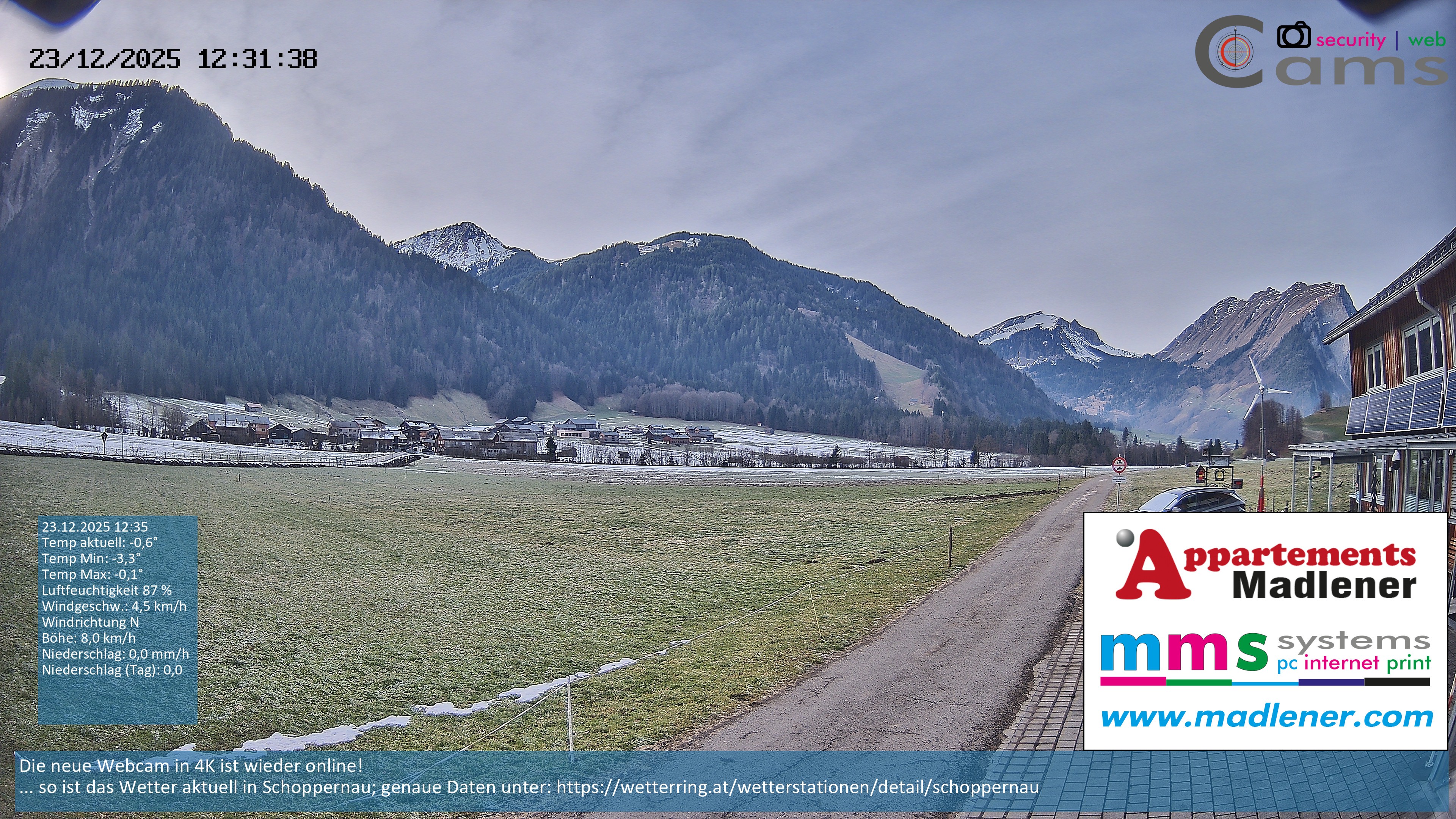 Archiv Foto Webcam Schoppernau Unterdorf im Bregenzerwald