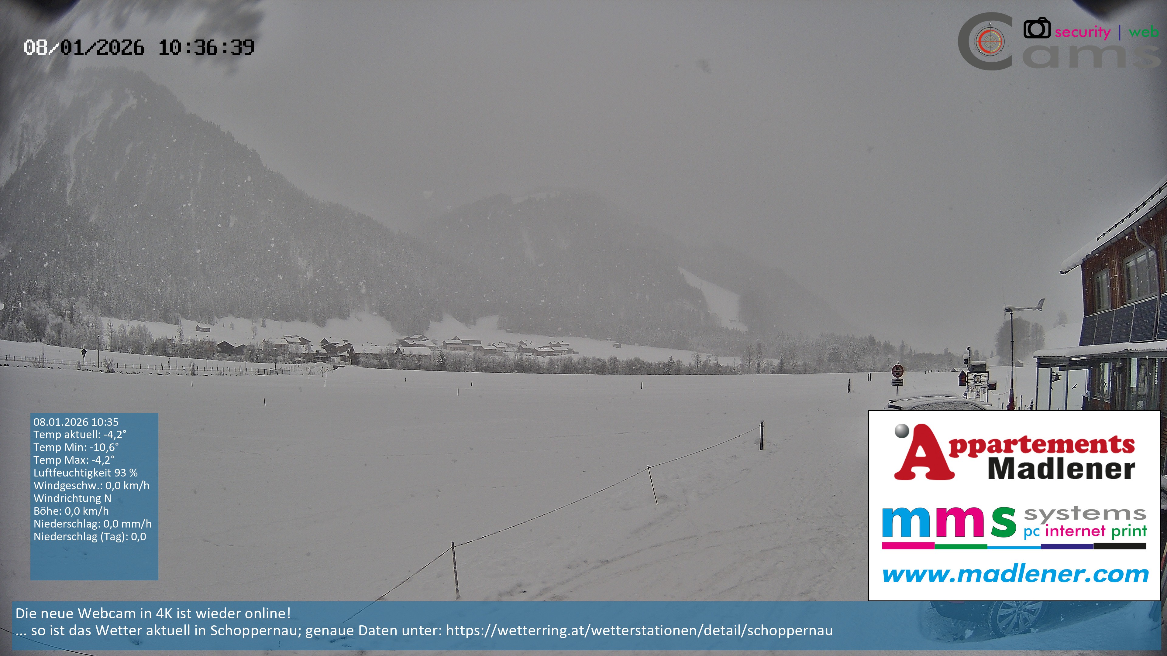 Archiv Foto Webcam Schoppernau Unterdorf im Bregenzerwald