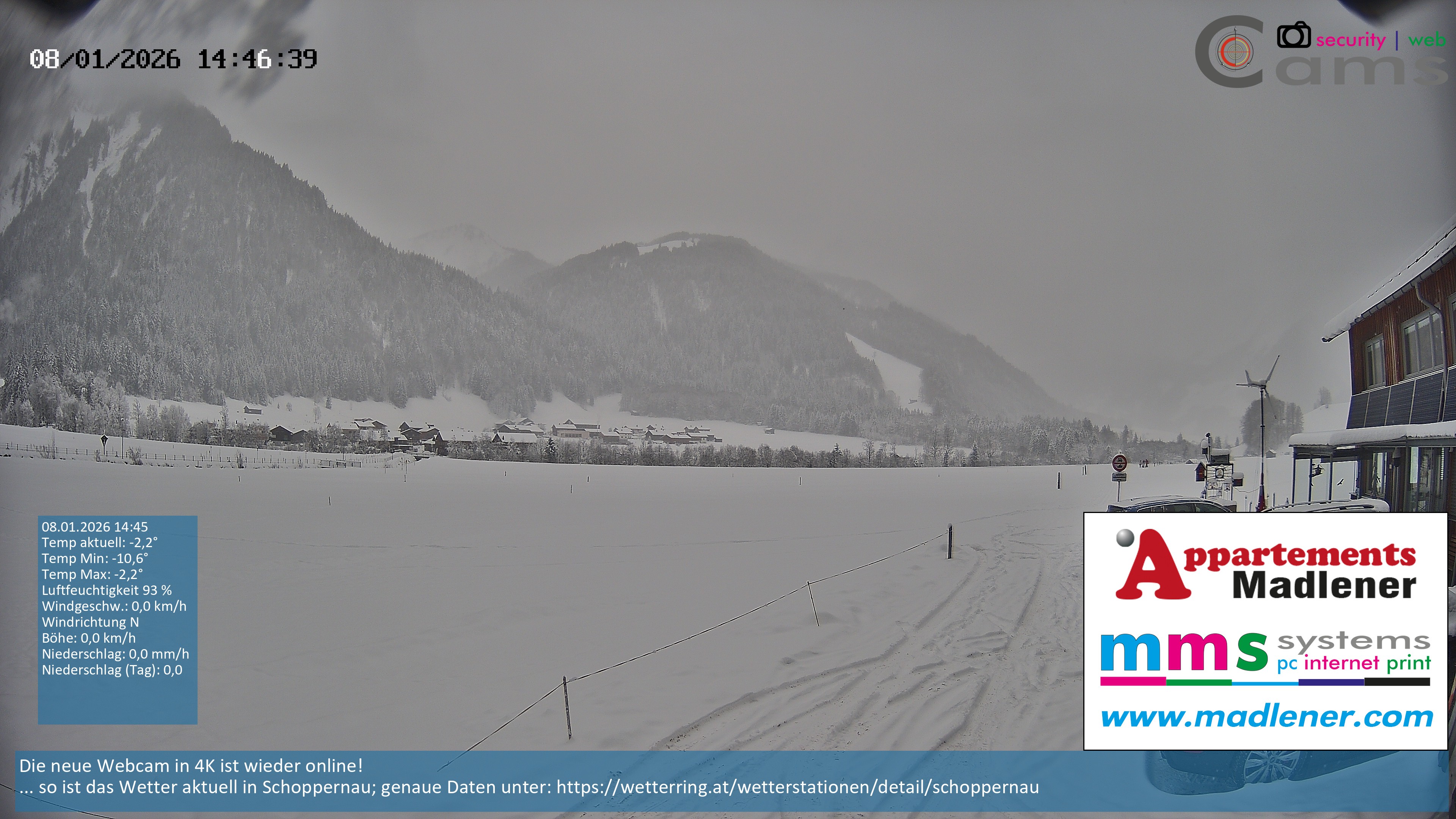 Archiv Foto Webcam Schoppernau Unterdorf im Bregenzerwald