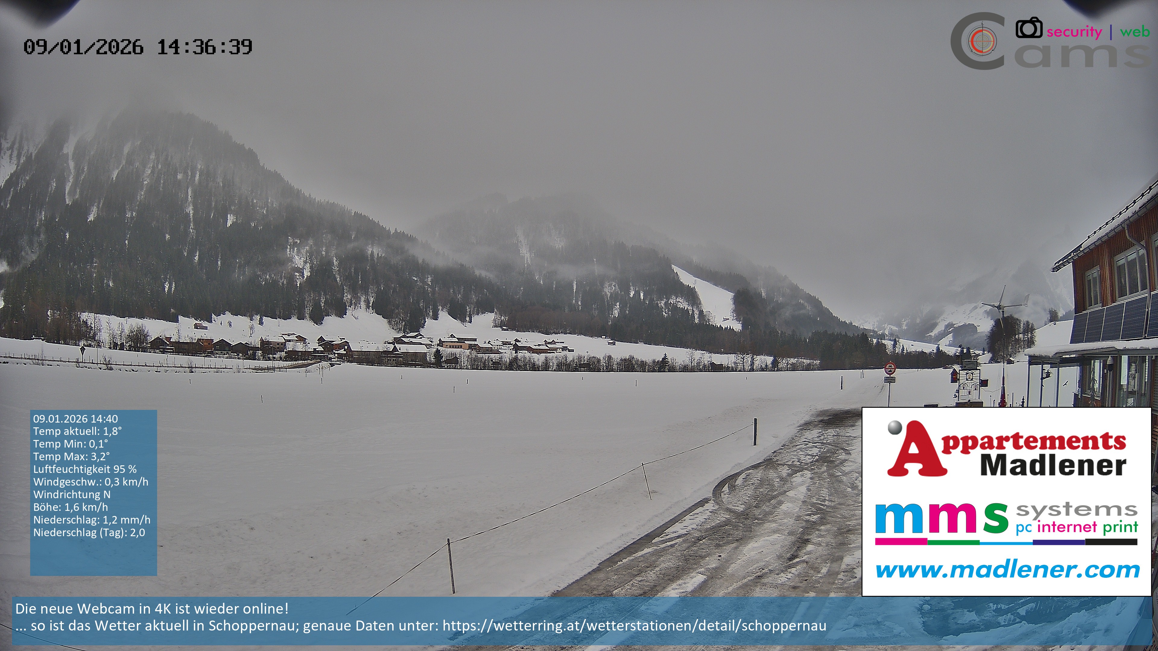 Archiv Foto Webcam Schoppernau Unterdorf im Bregenzerwald