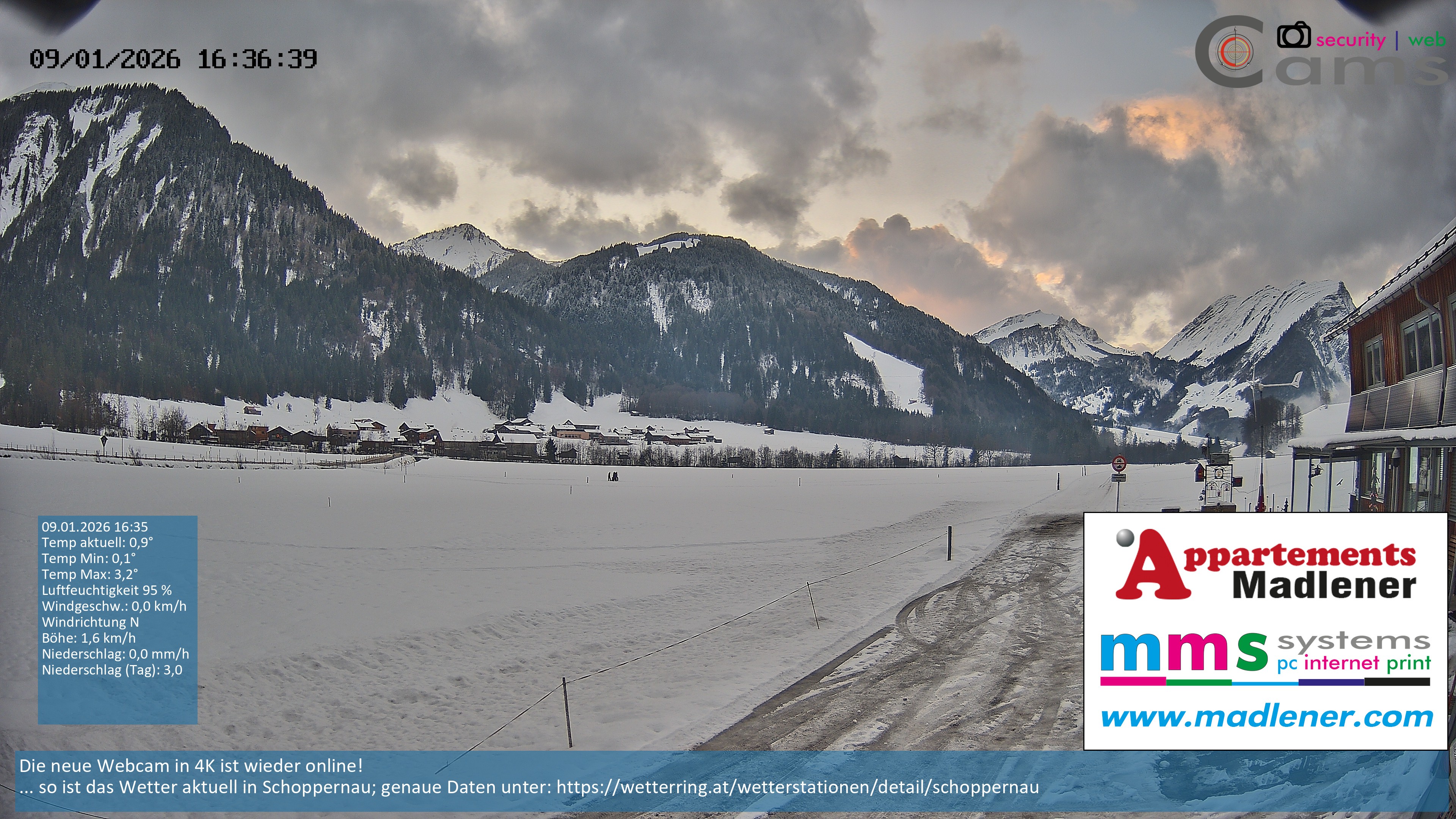 Archiv Foto Webcam Schoppernau Unterdorf im Bregenzerwald